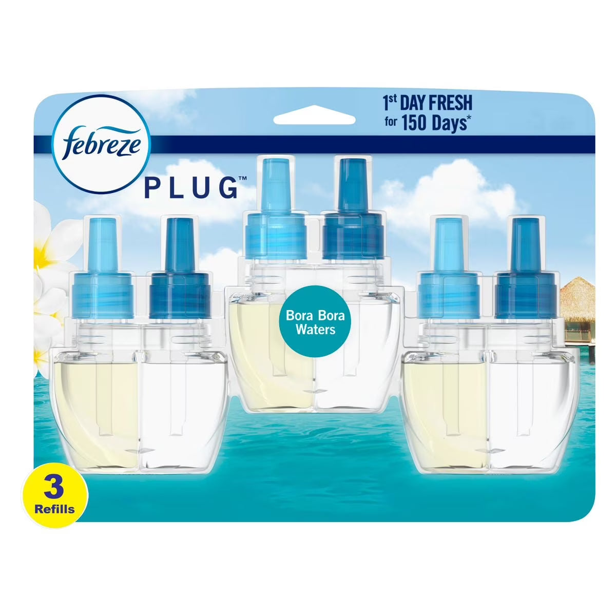 2X - Febreze Odor-Fighting Fade Defy Plug Air Freshener Refill - Bora Bora -