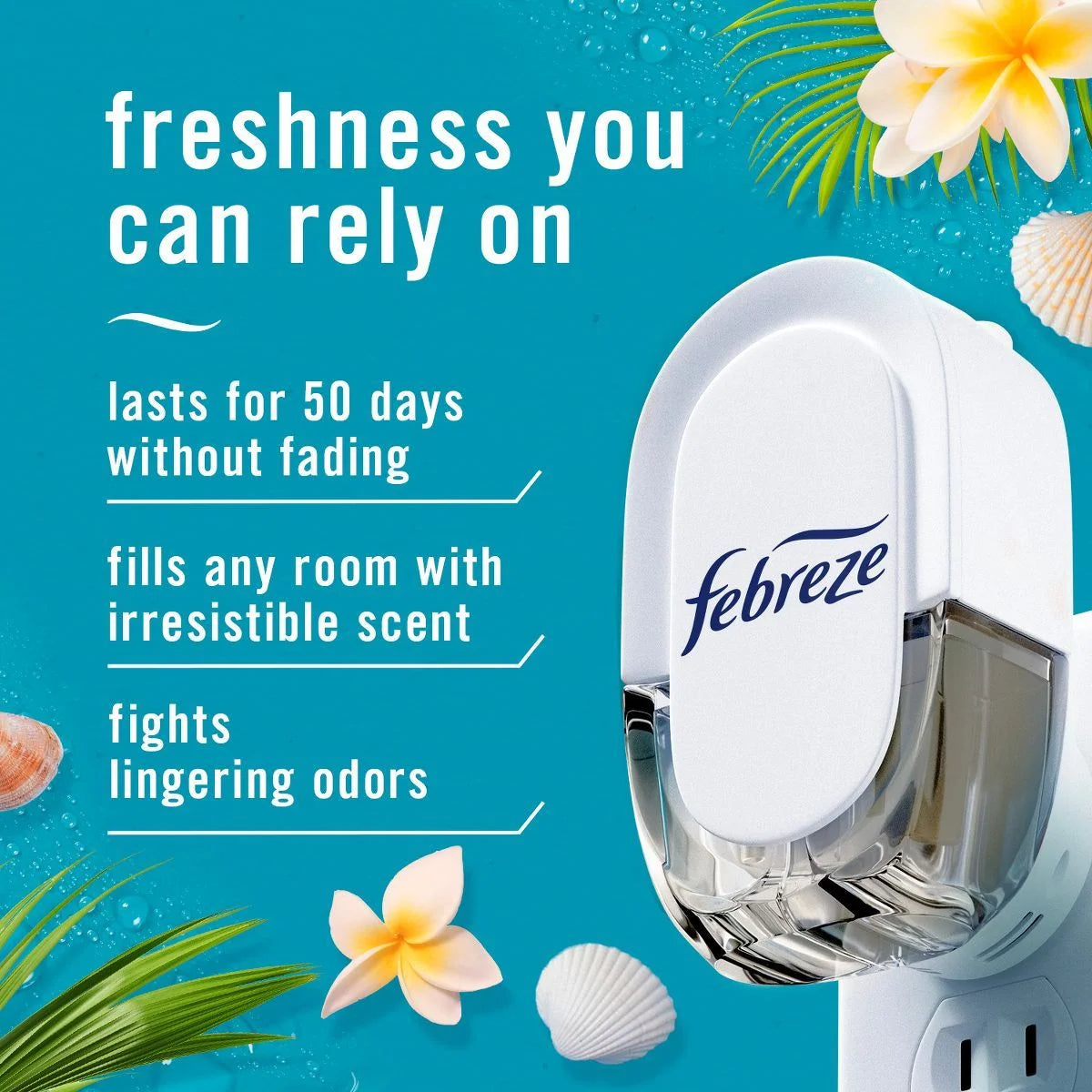 2X - Febreze Odor-Fighting Fade Defy Plug Air Freshener Refill - Bora Bora - - View 2