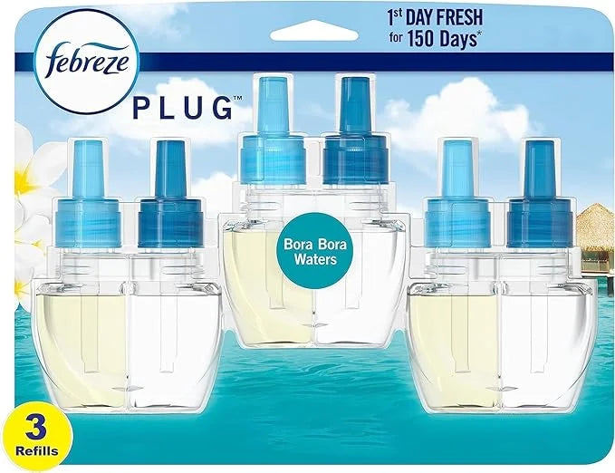 2X - Febreze Odor-Fighting Fade Defy Plug Air Freshener Refill - Bora Bora - - View 3