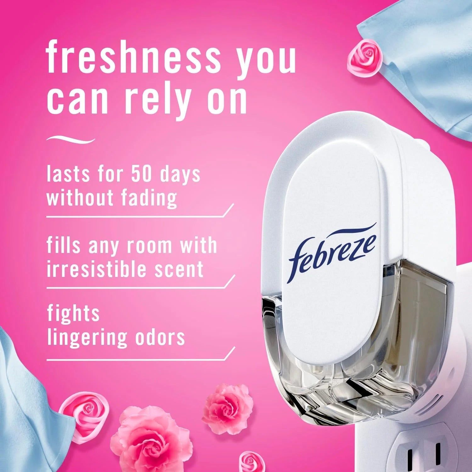 Febreze Plug In Air Freshener, Odor-Fighting Scented Oil Starter Kit, Air - View 2