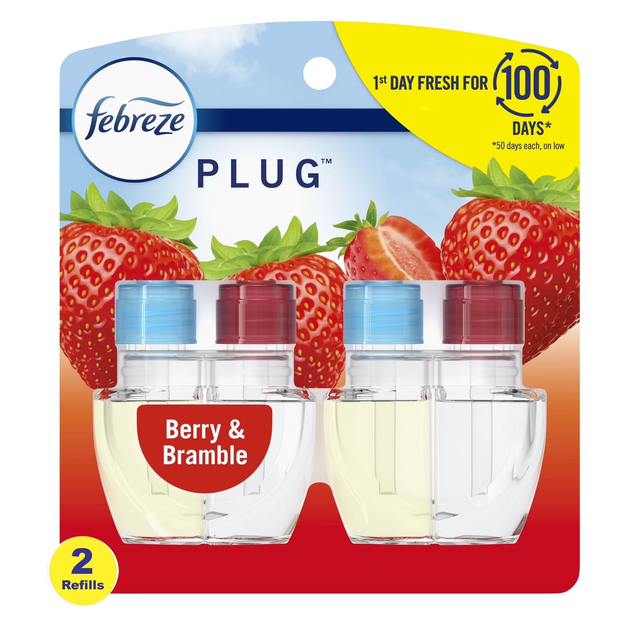 Febreze Plug In Air Freshener, Odor-Fighting Scented Oil Refill, Berry &