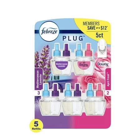 Febreze Plug In Air Fresheners, Mediterranean Lavender, April Downy, Odor