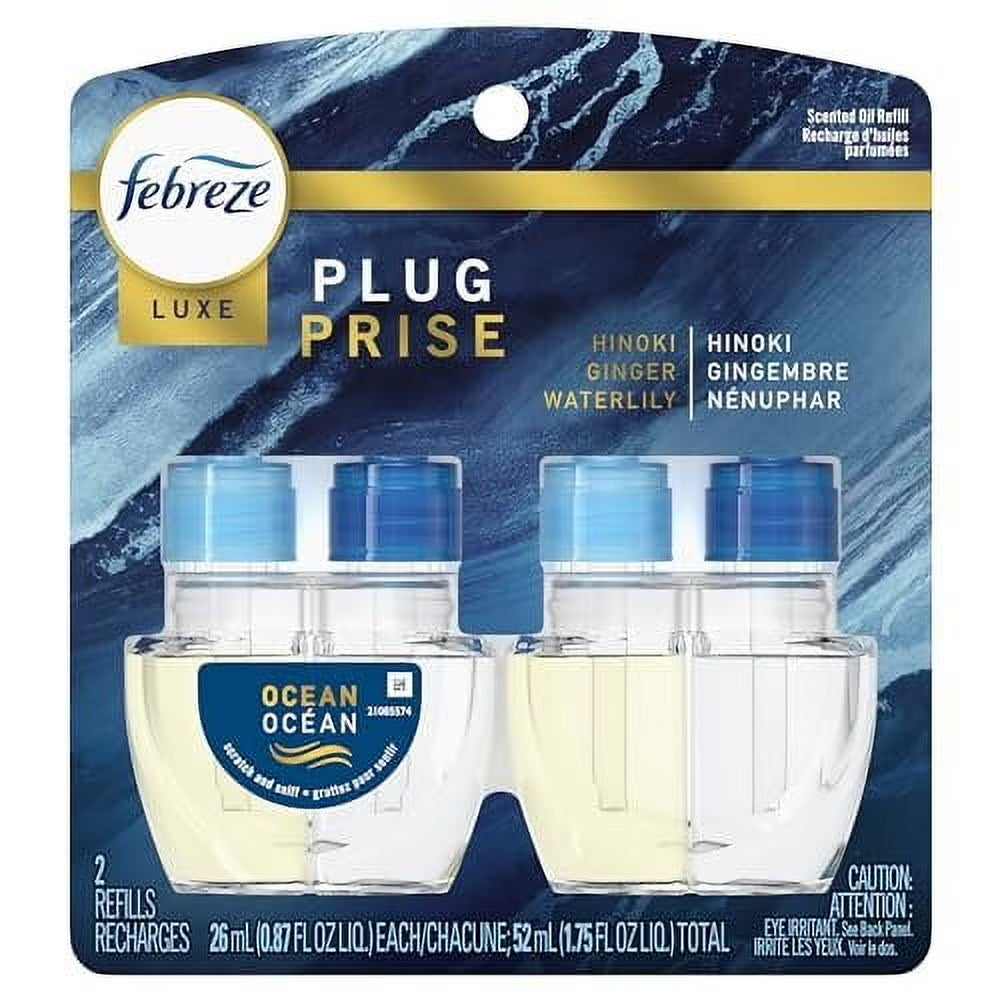 Febreze Origins Fade Defy PLUG Air Freshener & Odor Fighter, Ocean, 2 .87 fl.