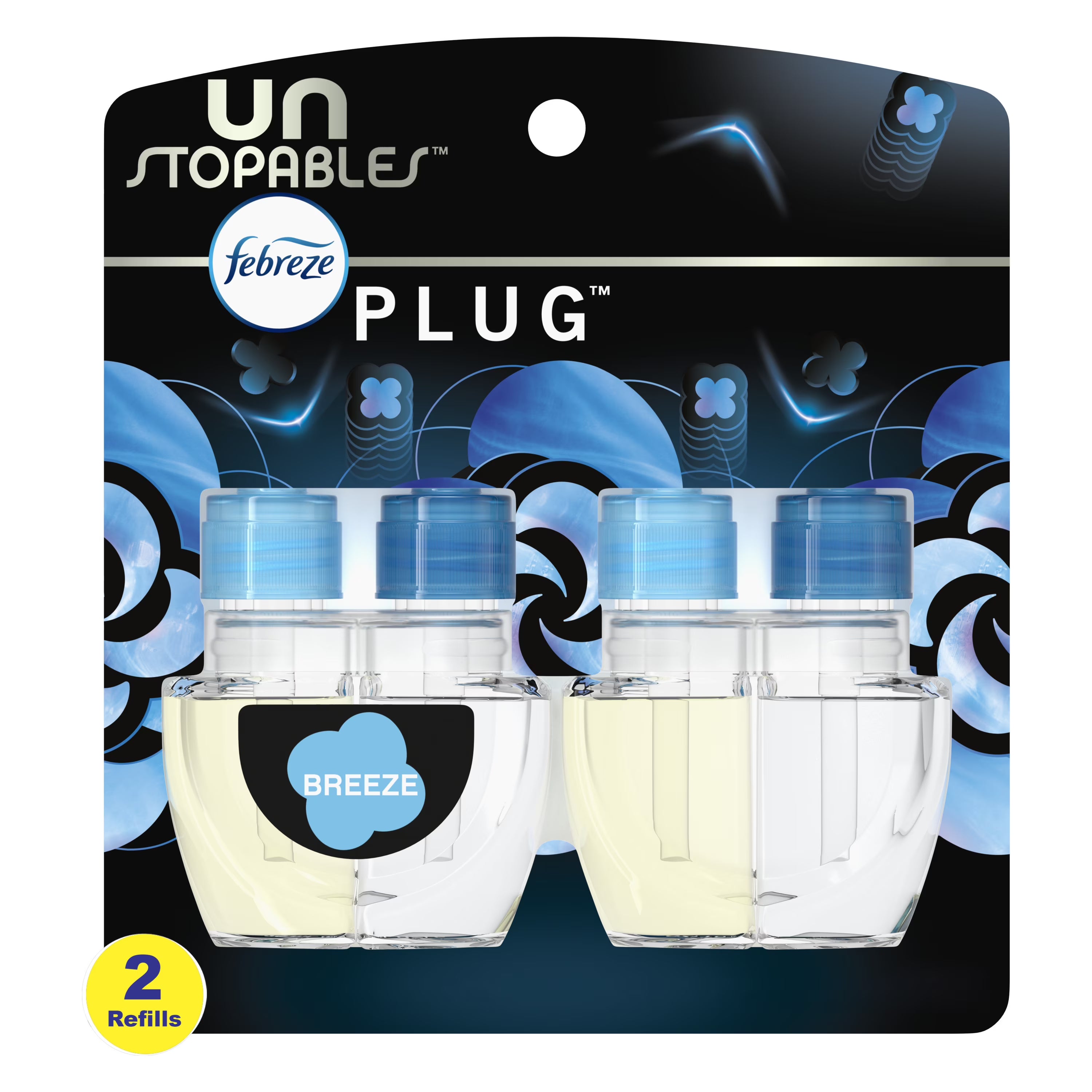 Febreze Unstoppables Plug Odor-Fighting Air Freshener, Breeze (2) .87 fl. oz.