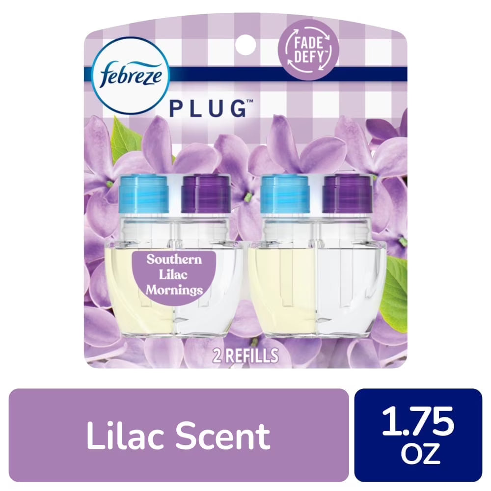 Pack of 2 Febreze Plug Odor-Fighting Air Freshener Oil Dual Refill Southern