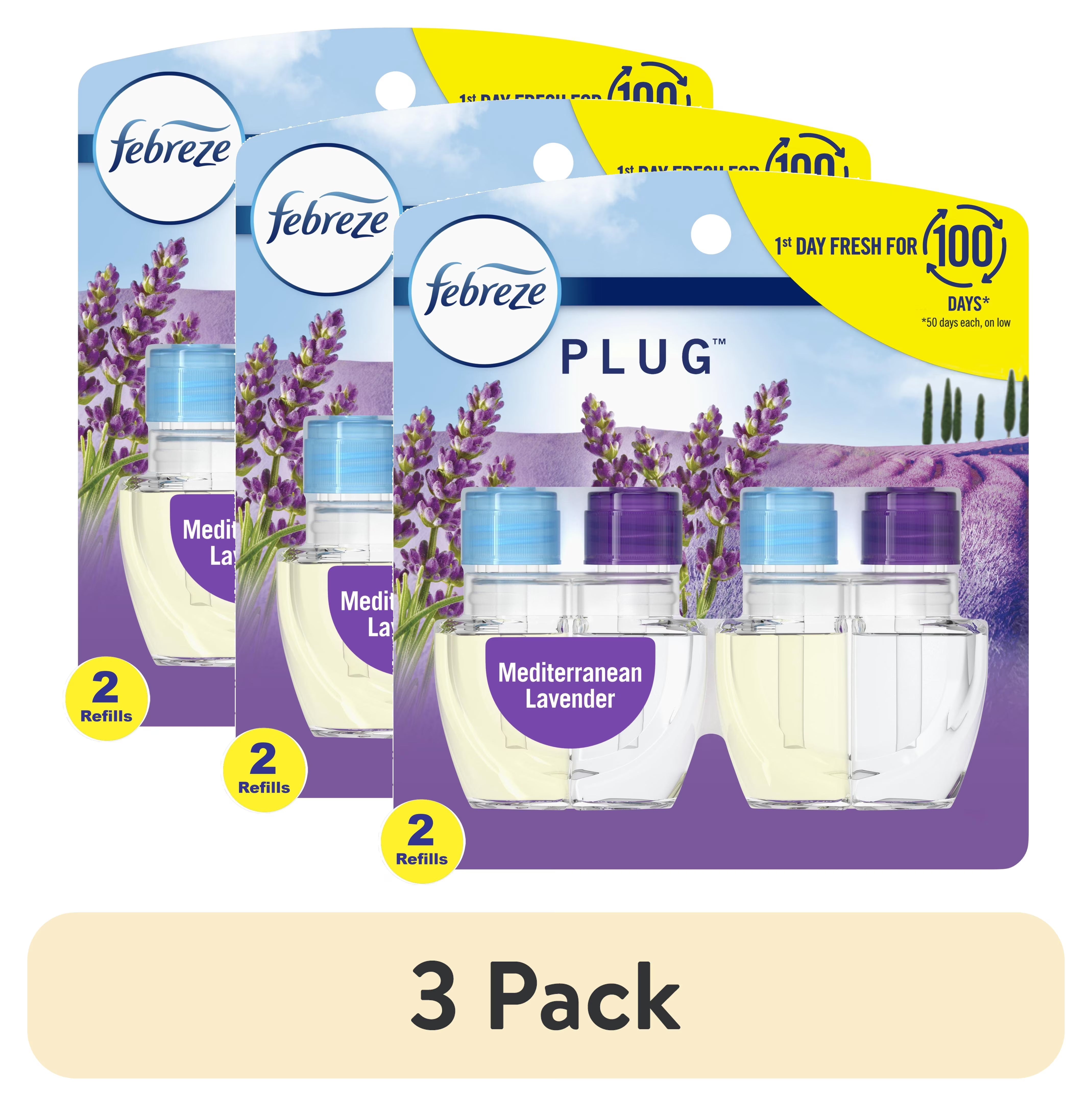 (3 pack) Febreze Plug In Air Freshener, Odor-Fighting Scented Oil Refill,