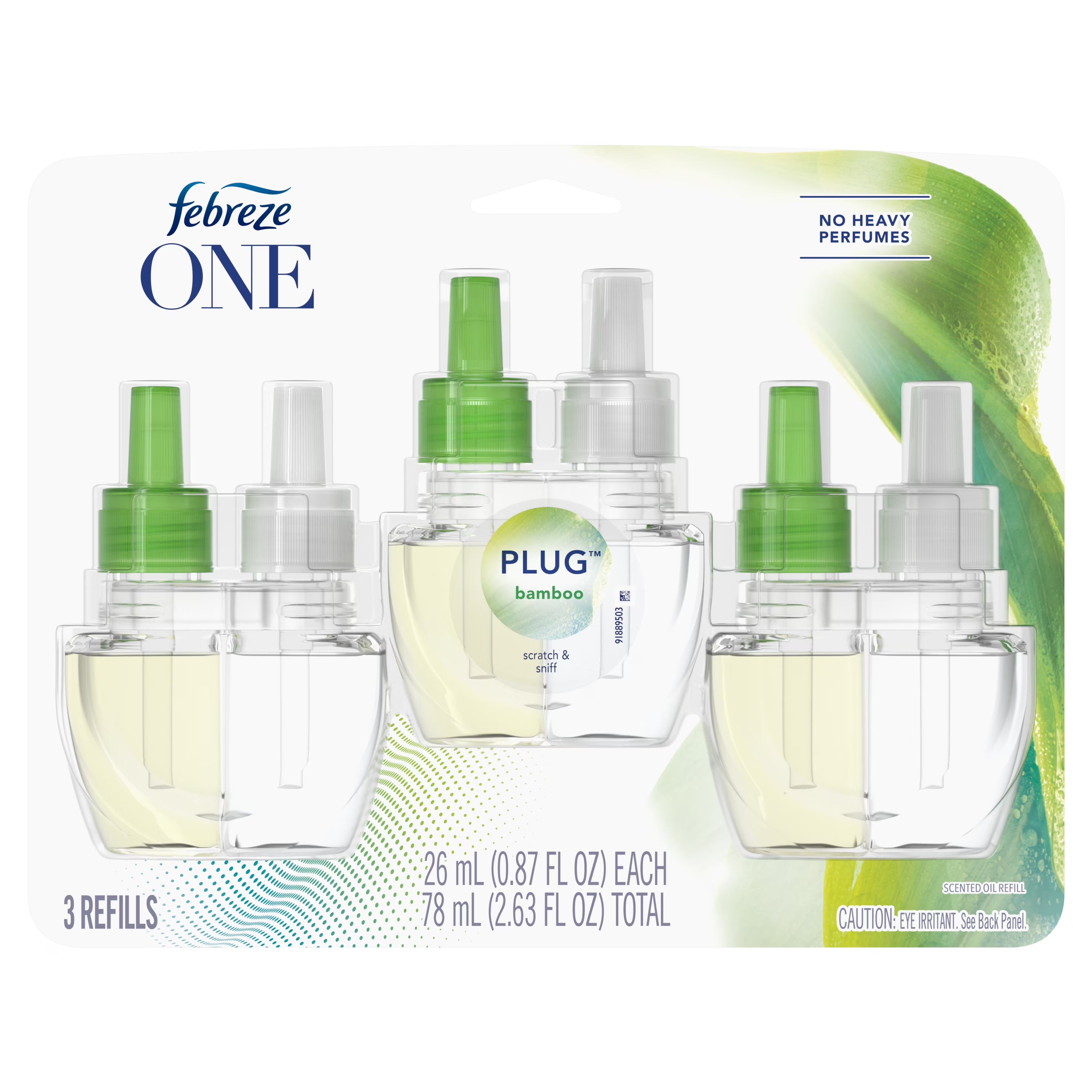 Febreze ONE Plug Odor Eliminating Air Freshener Refill, Bamboo, 2 ct - View 2