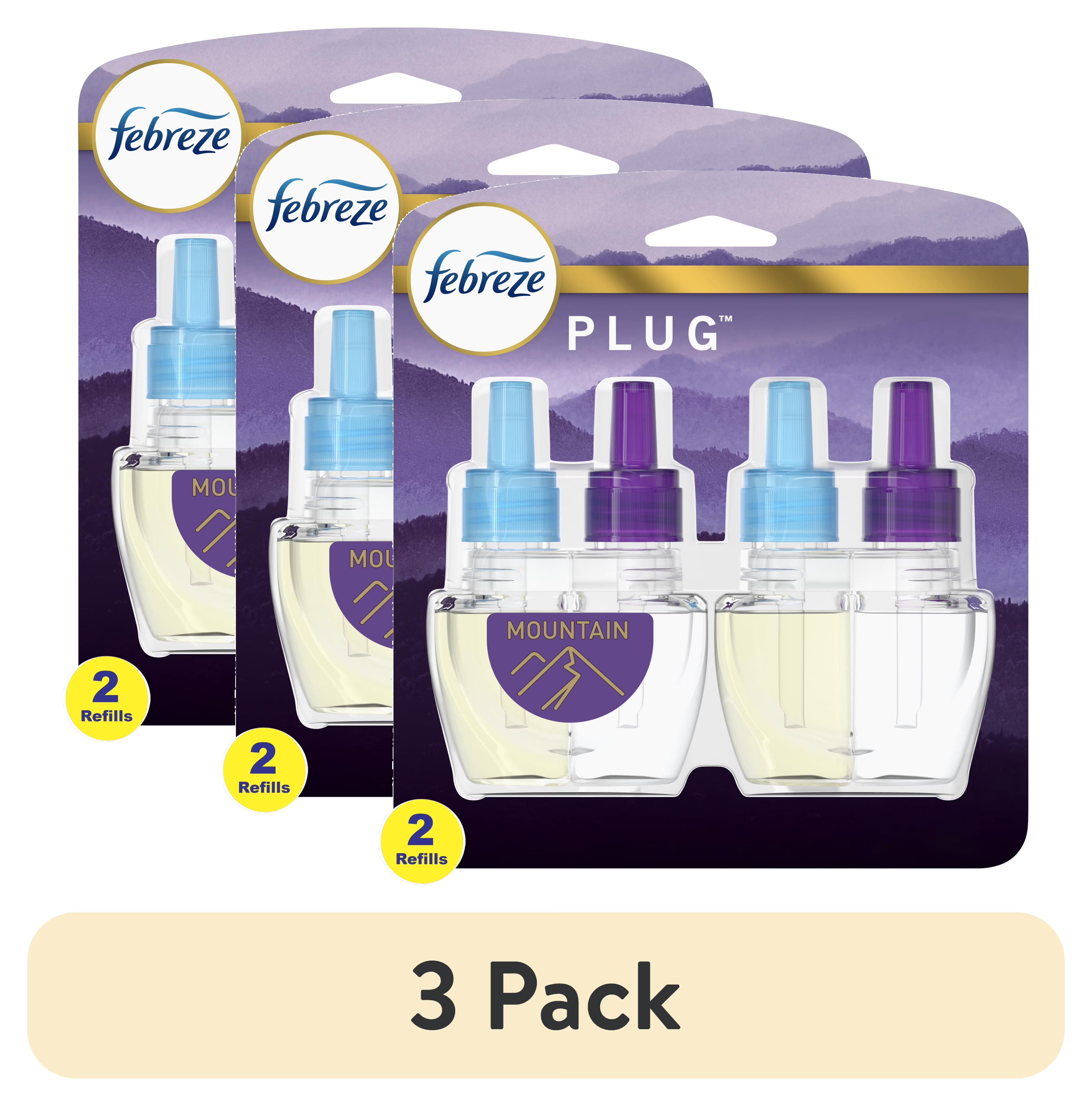 (3 pack) Febreze Plug In Air Freshener, Odor-Fighting Scented Oil Refill,