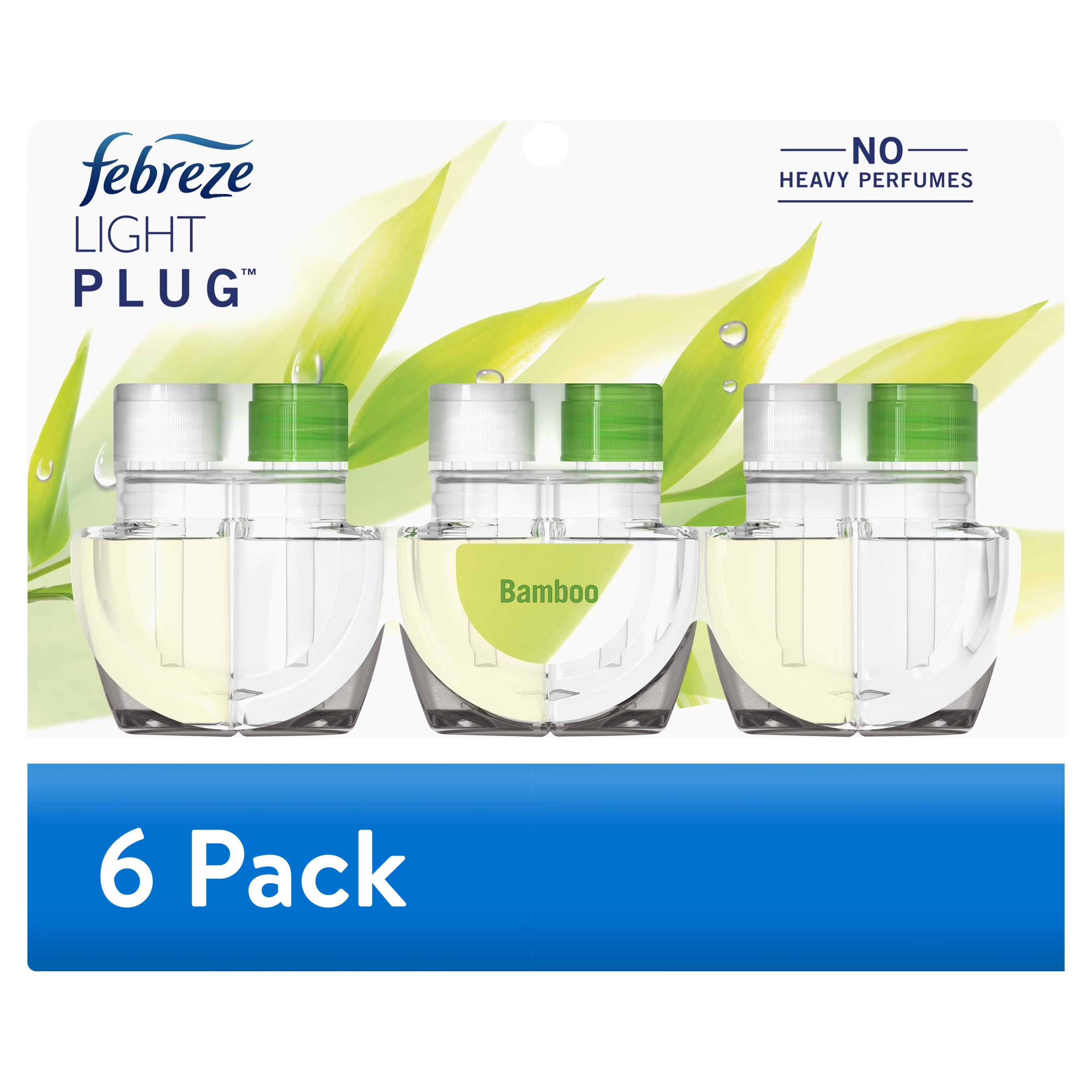 (6 pack) Febreze Plug In Air Freshener, Odor-Fighting Scented Oil Refill, Light