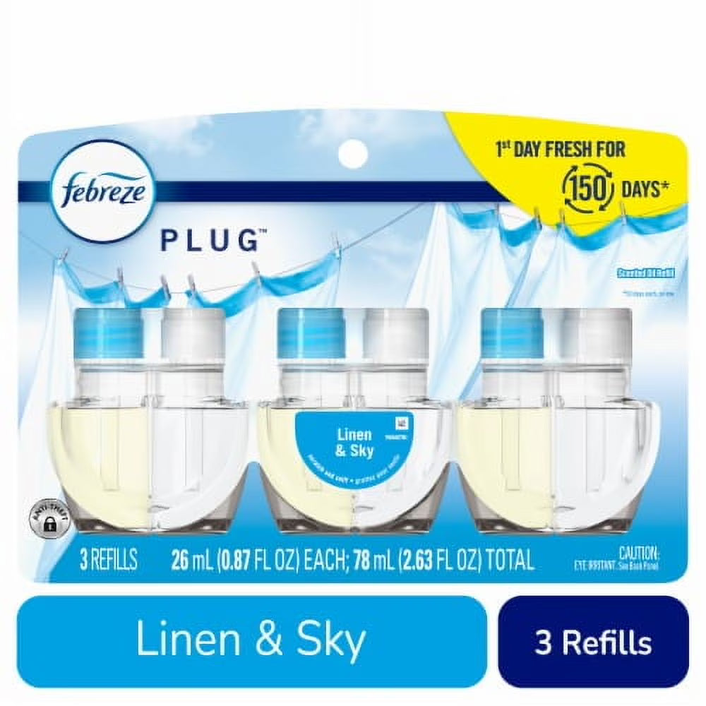 Febreze Fade Defy PLUG Linen & Sky Scent Air Freshener Oil Refills - 0.87 fl oz
