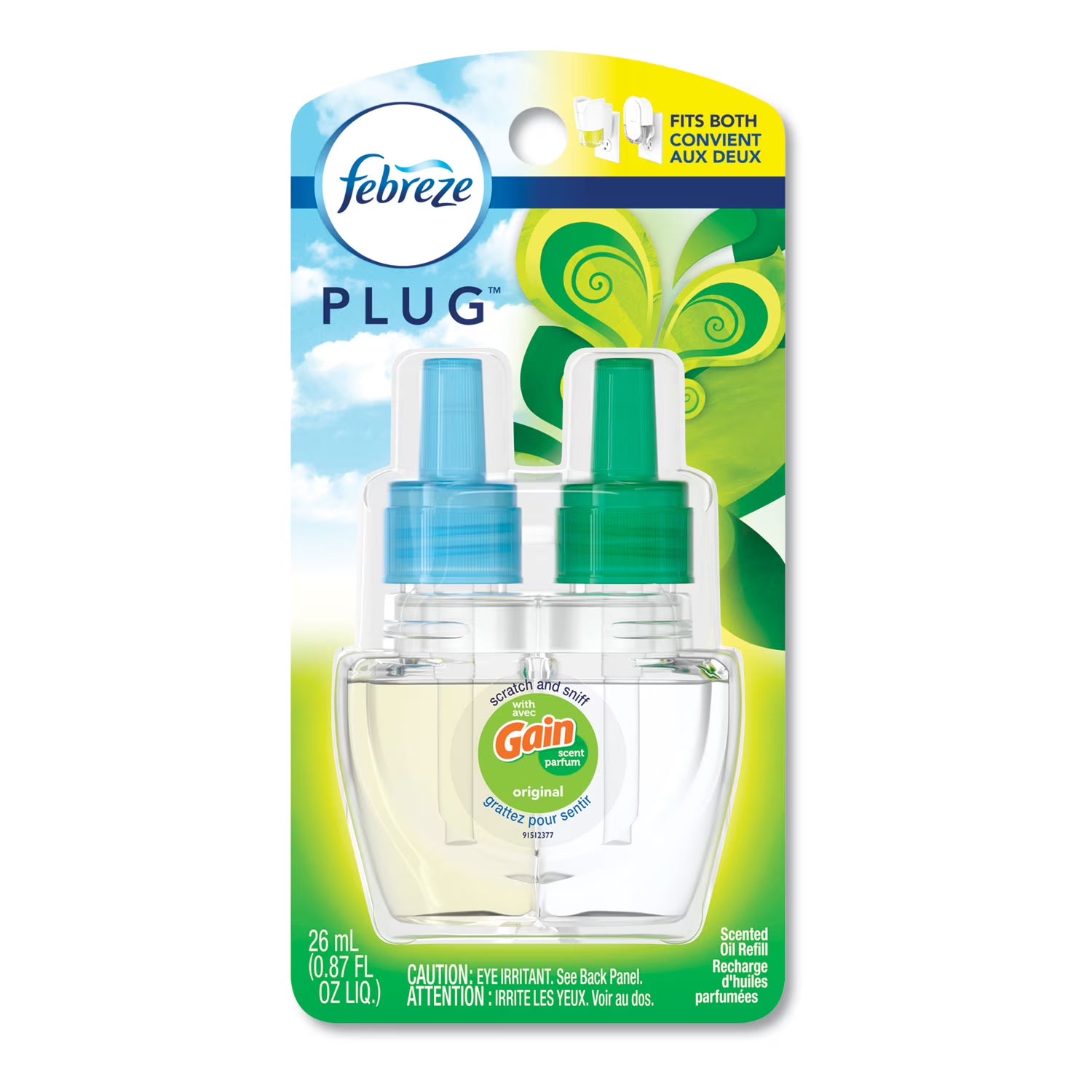 Febreze Plug Air Freshener Scented Oils Refill, Gain Original 1 Each - (Pack of
