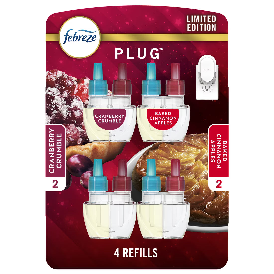 Febreze Plug In Air Freshener, Odor-Fighting Scented Oil Refill, Apple &