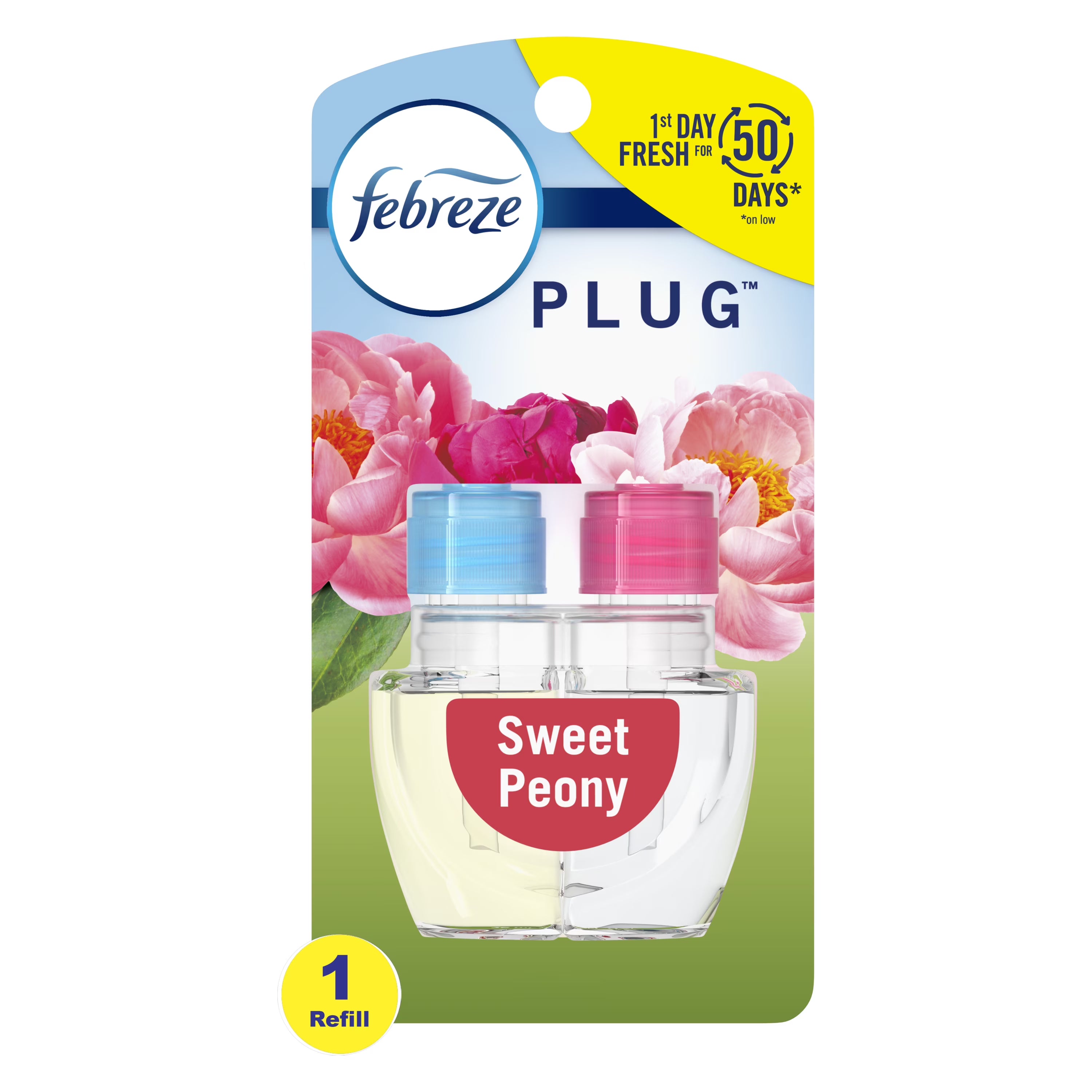 Febreze Odor-Fighting Fade Defy PLUG Air Freshener Sweet Peony, 0.87 fl. oz.