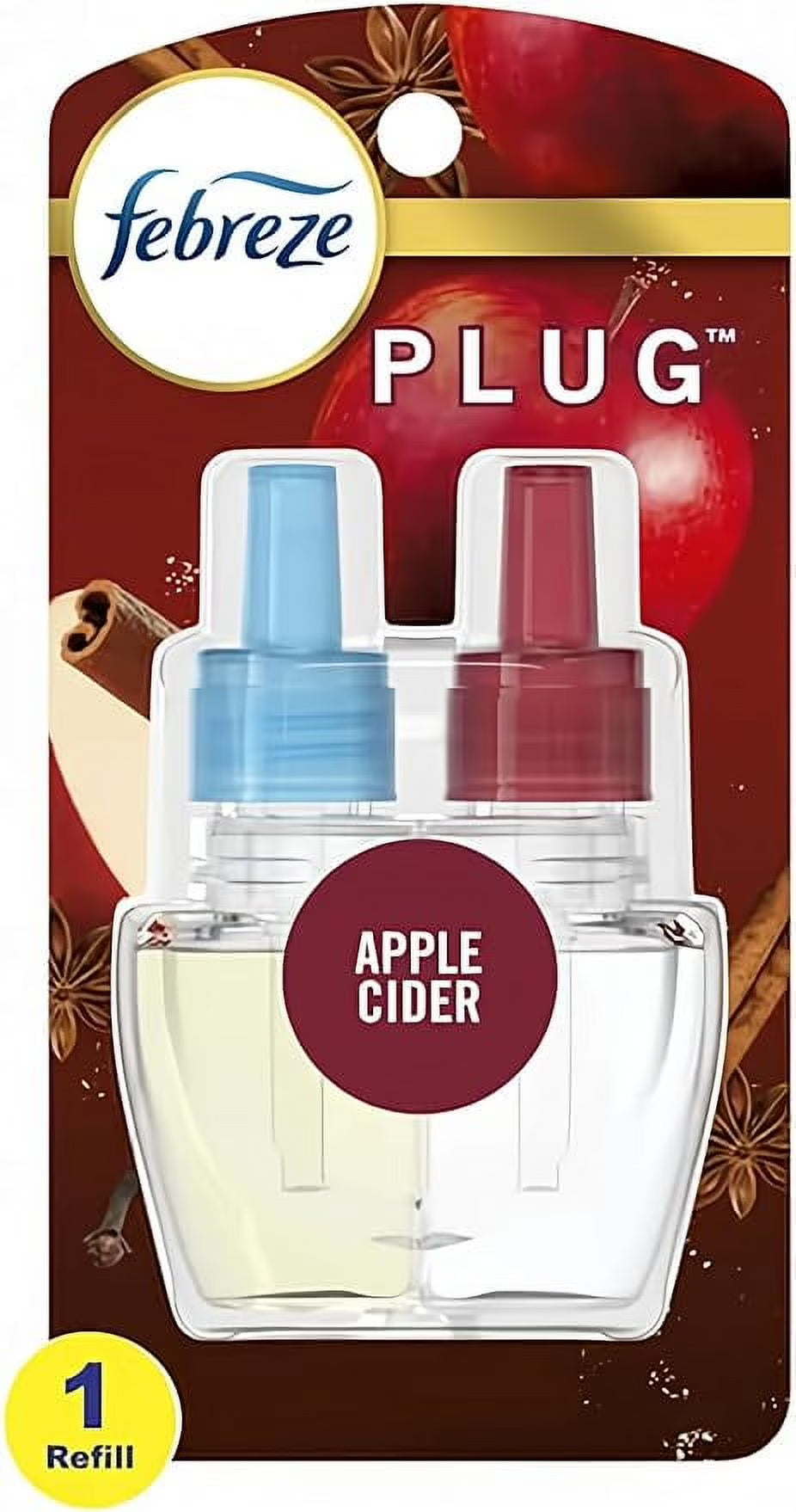 Febreze Plug Refill Odor-Fighting Air Freshener Apple Cider Scent, 1 Count,