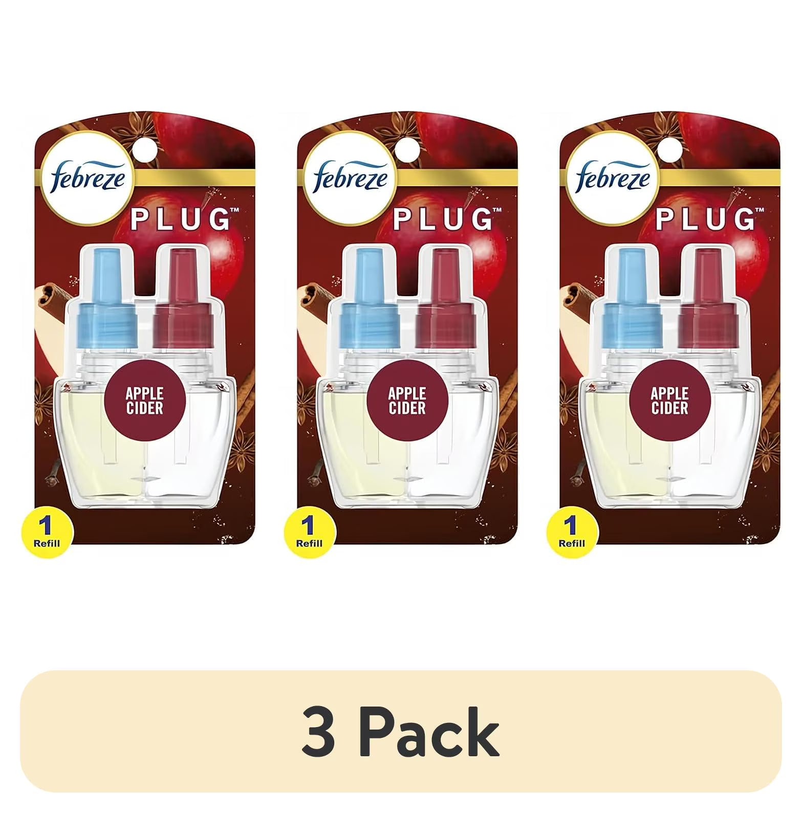 Febreze Plug Refill Odor-Fighting Air Freshener Apple Cider Scent, 1 Count, - View 2