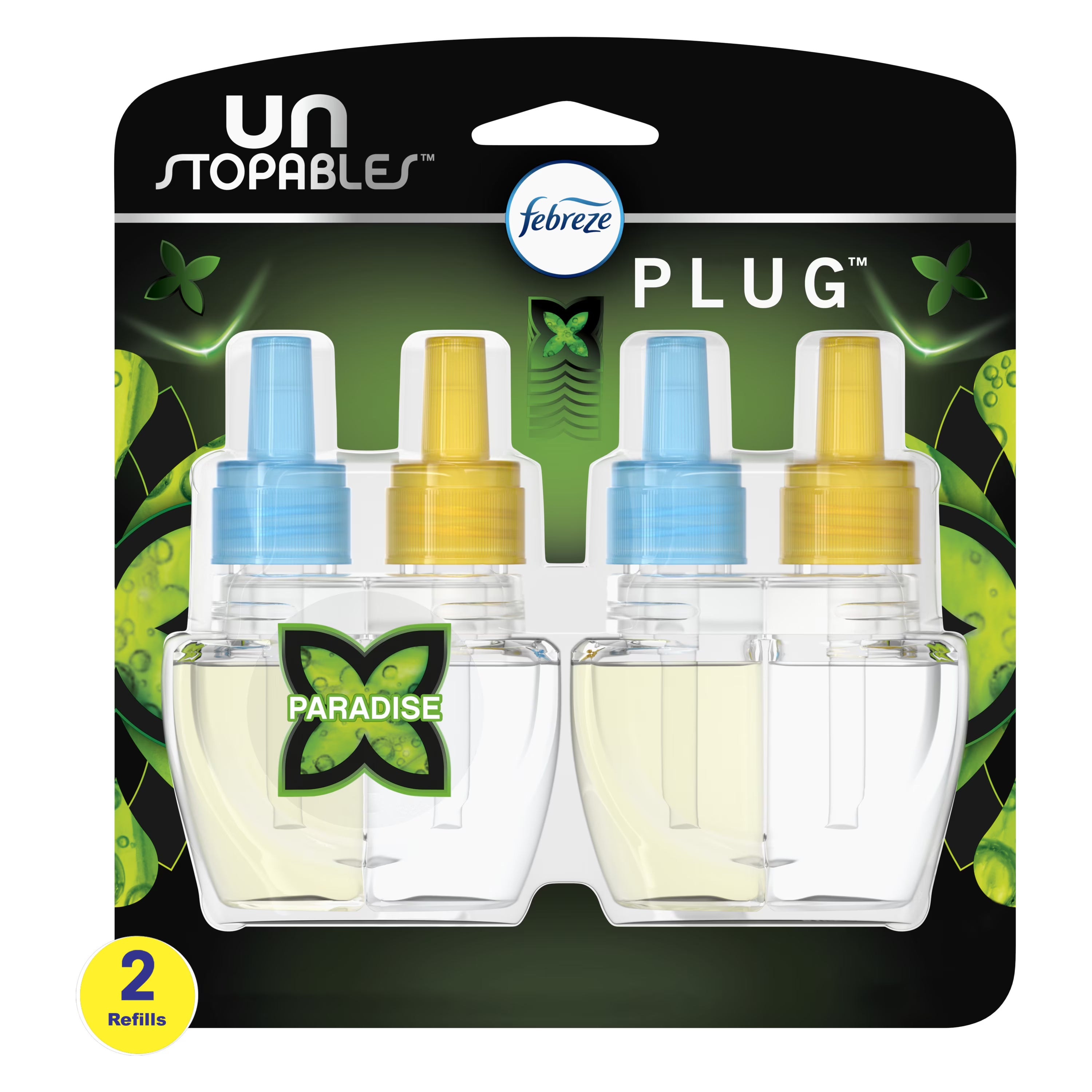 Febreze Unstopables Odor-Eliminating PLUG Air Freshener, Paradise (2) .87 fl.