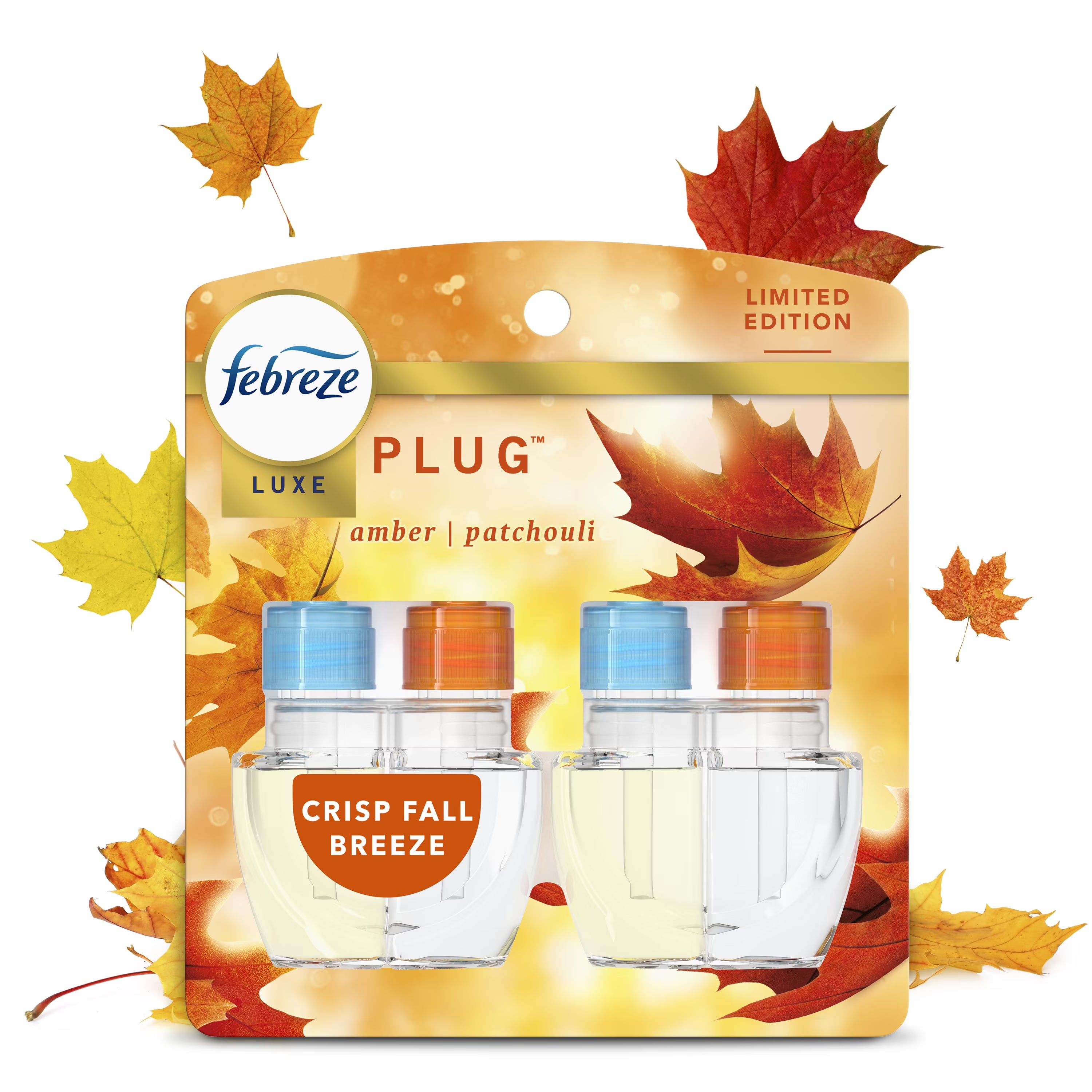 Febreze Plug Refill Odor-Fighting Air Freshener Crisp Fall Breeze Scent, 2