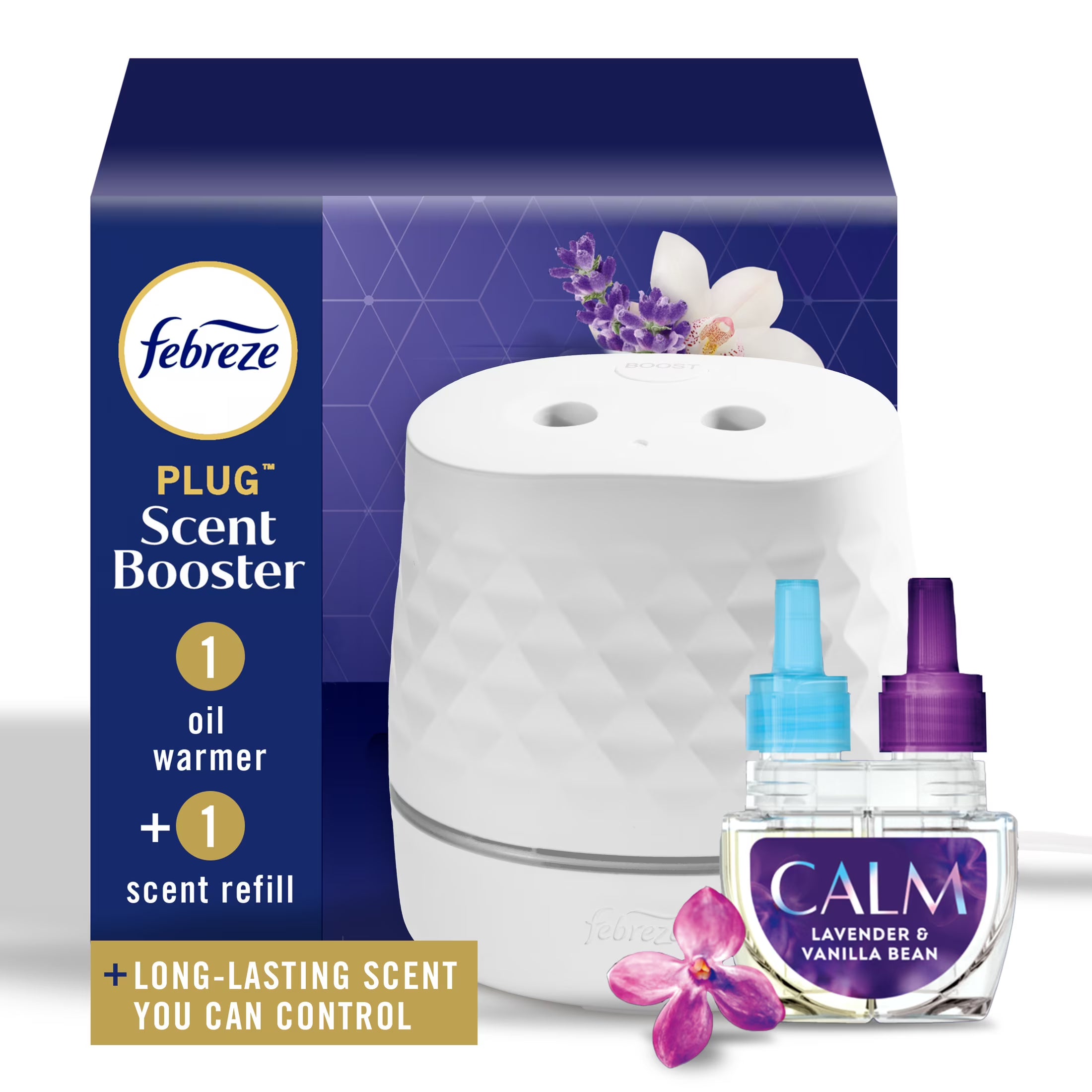Febreze Plug Scent Booster, Air Freshener, Scented Oil Diffuser, Downy Calm,