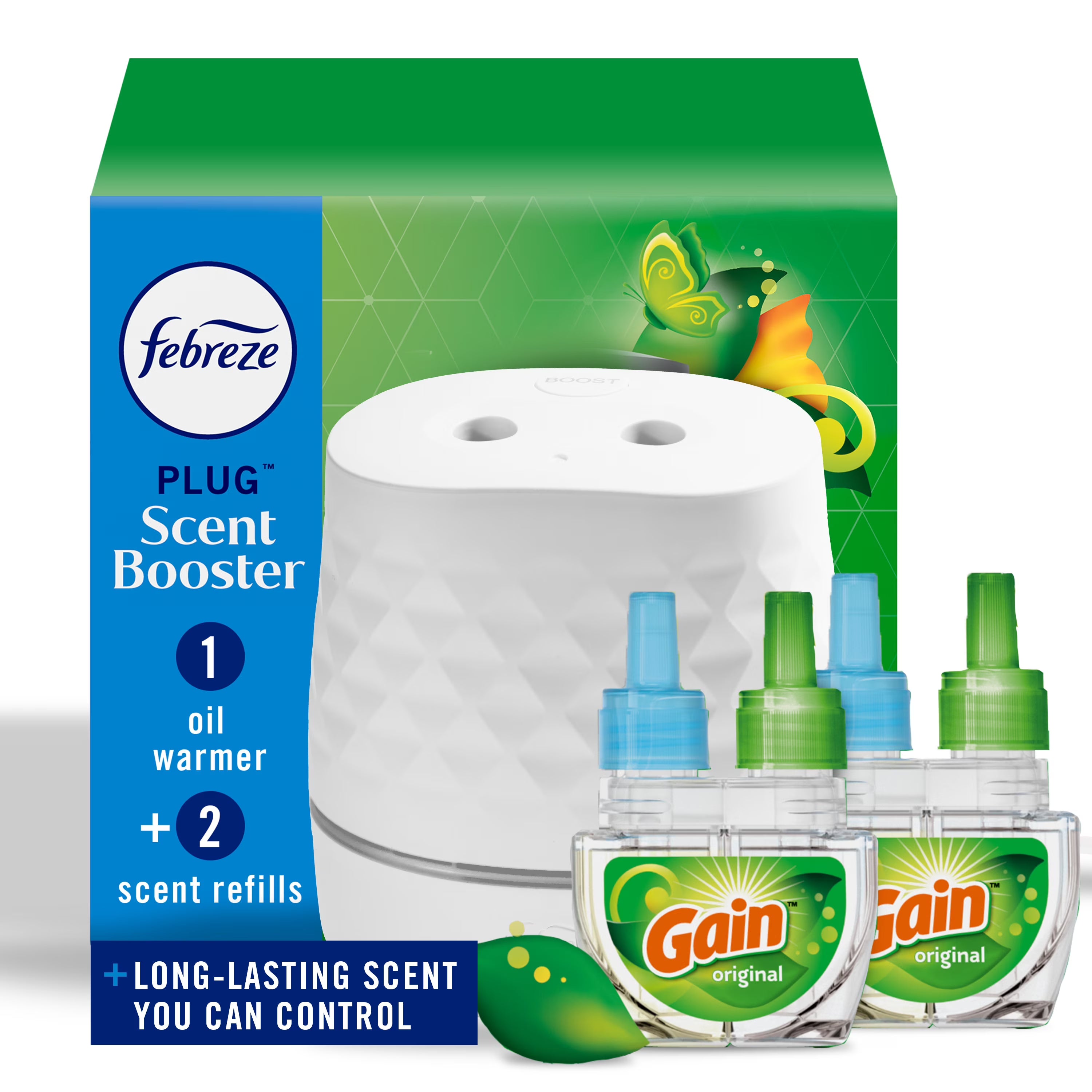 Febreze Plug Scent Booster, Air Freshener, Scented Oil Diffuser, Gain, Starter