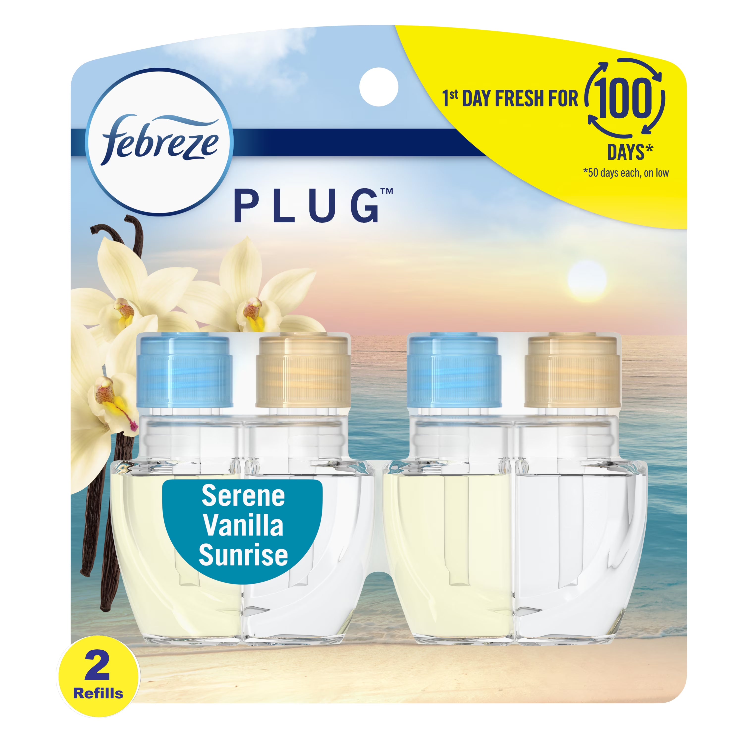 Febreze Plug In Air Freshener, Odor-Fighting Oil Refill, Serene Vanilla