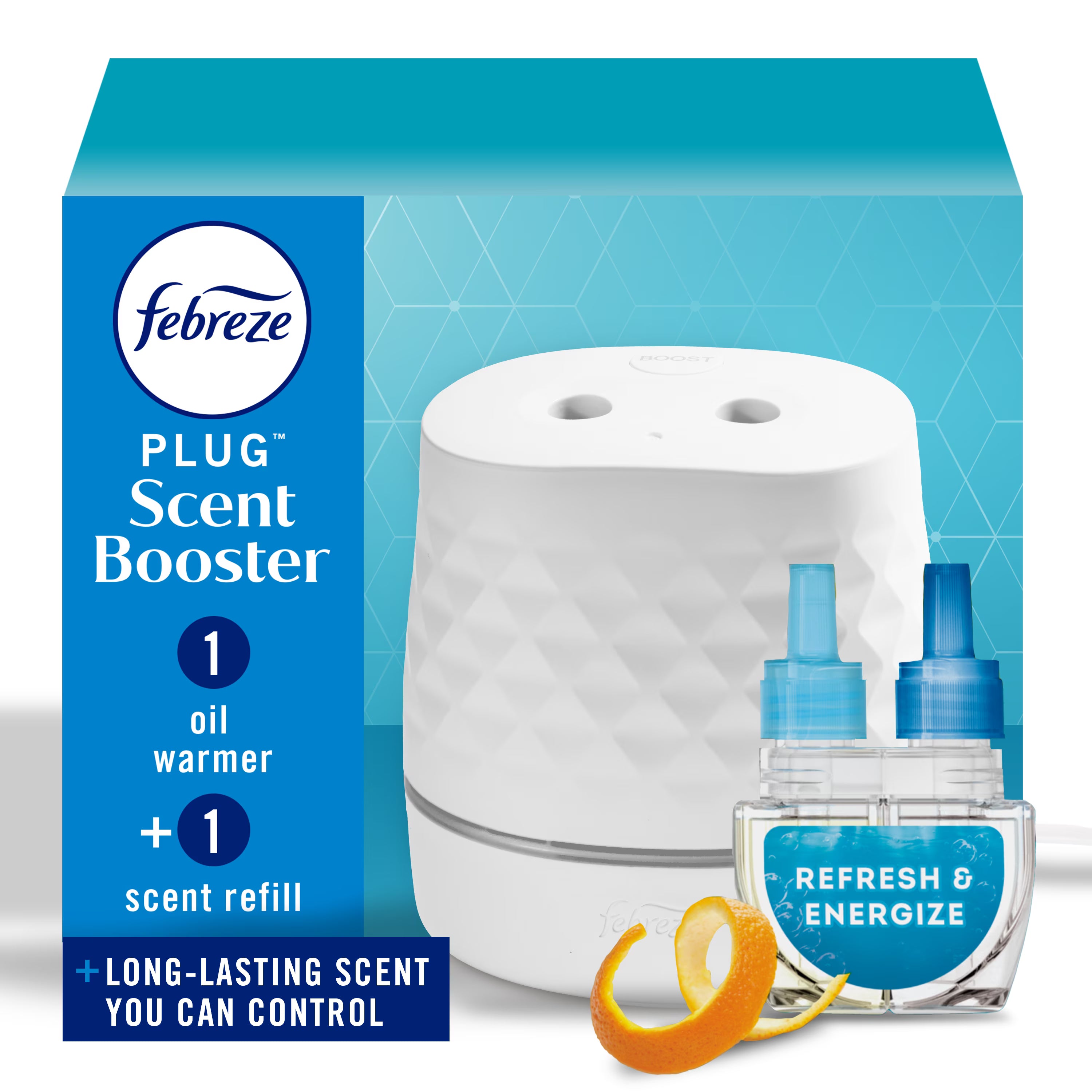 Febreze Plug Scent Booster, Air Freshener, Scented Oil Diffuser, Refresh &