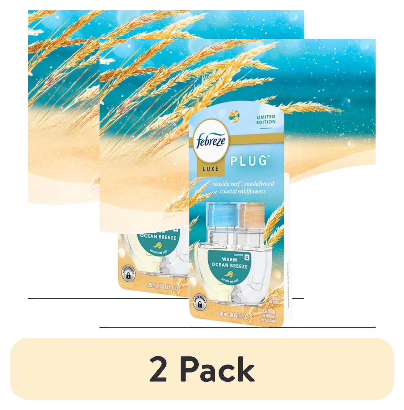 Febreze PLUG Refill Warm Ocean Breeze, Air Freshener, Fade Defy Technology, 1 - View 2