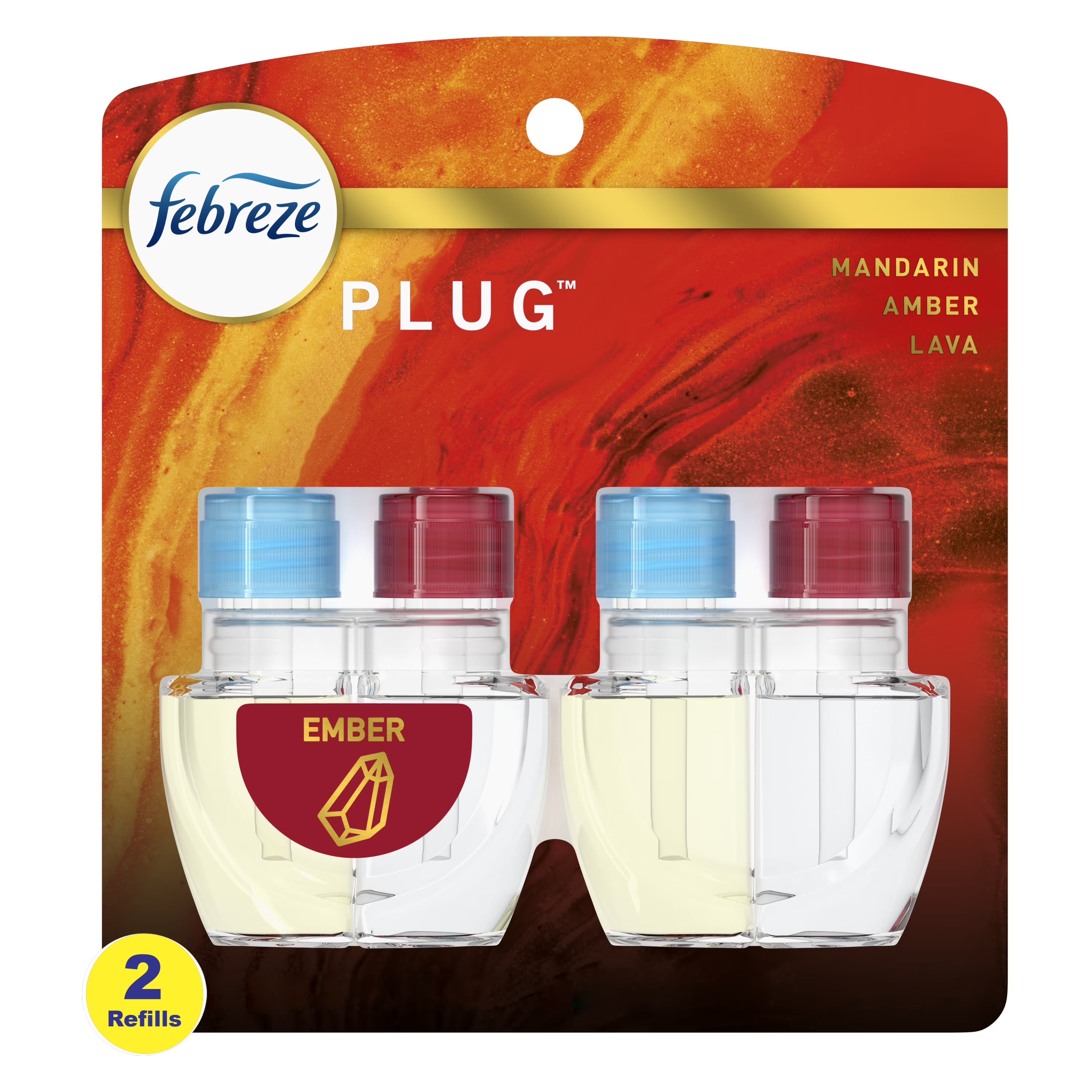 Febreze Plug Air Freshener & Odor Fighter, Ember (2) .87 fl. oz. Oil Refills - View 3