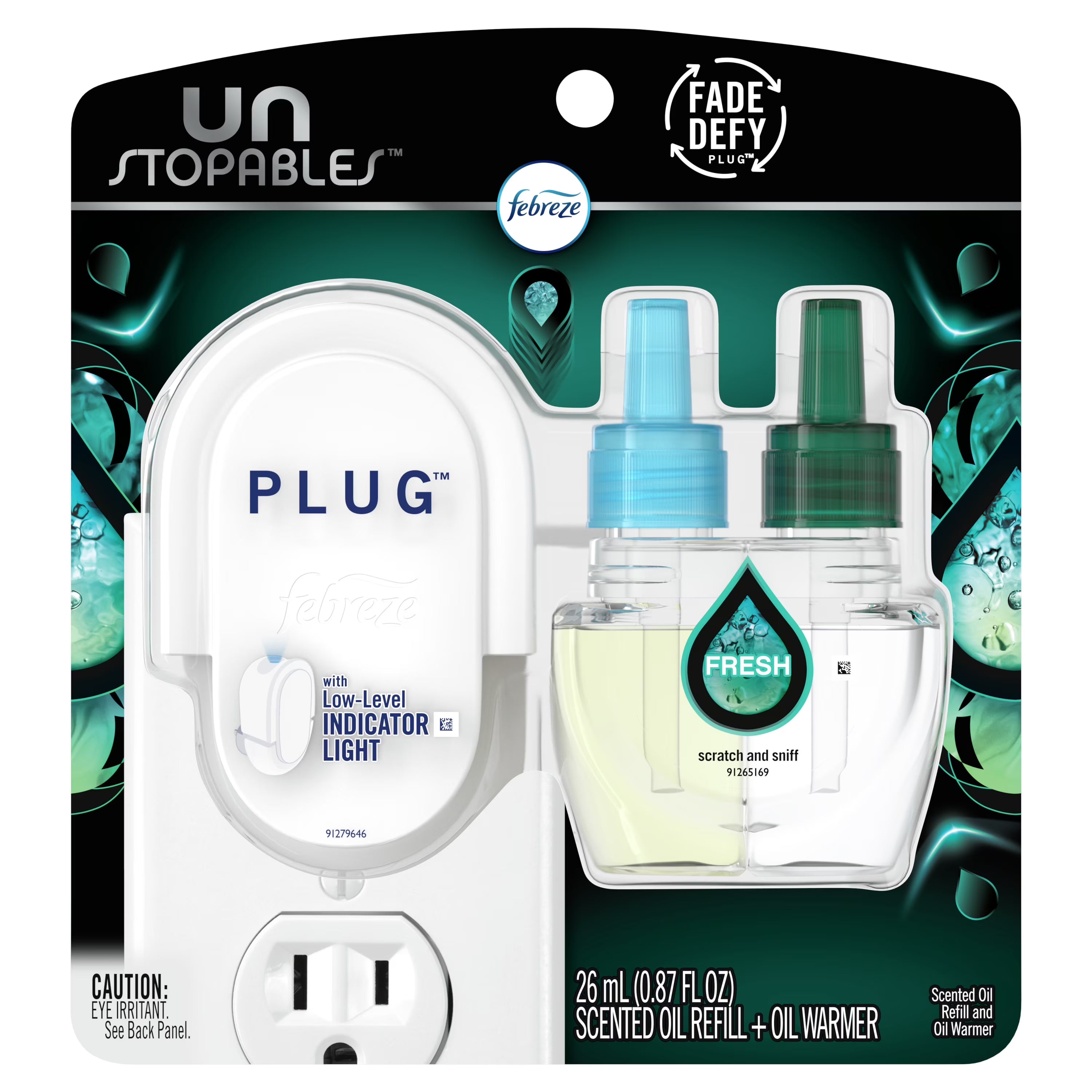Febreze Unstopables Odor-Fighting PLUG Air Freshener Single Refill Fresh