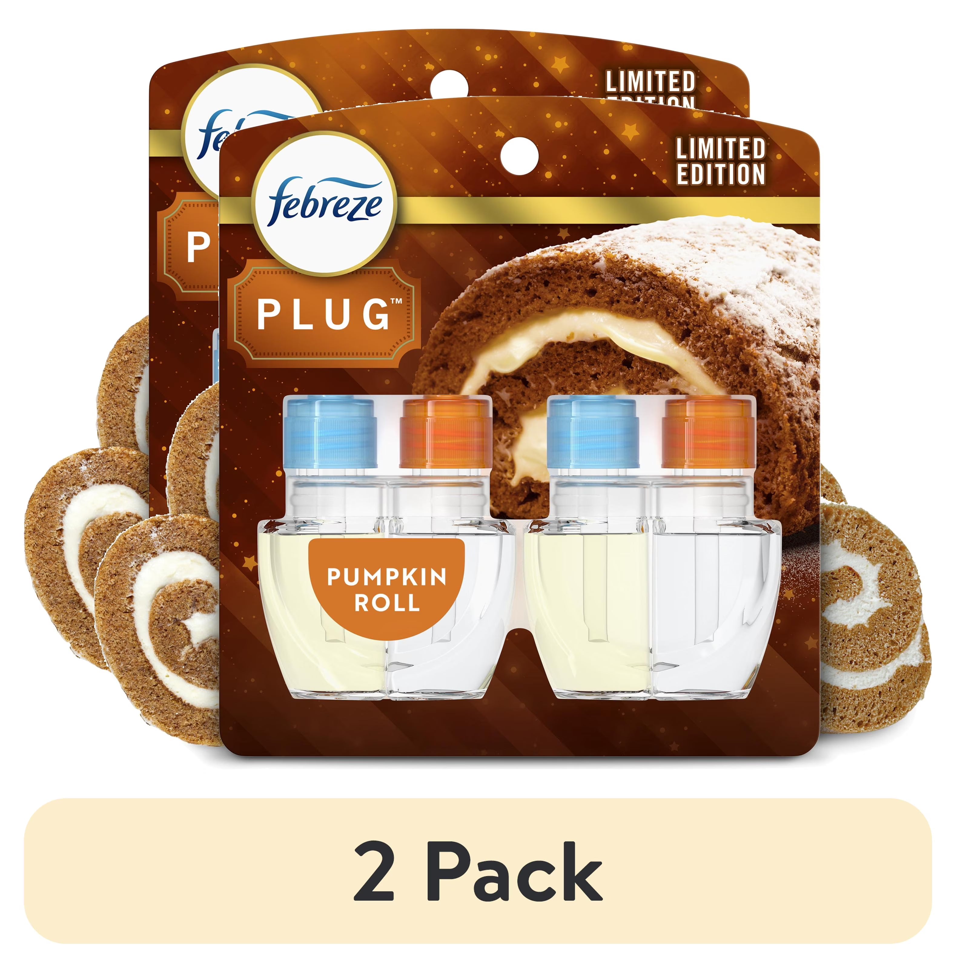 Febreze Plug In Air Freshener, Odor-Fighting Scented Oil Refill, Pumpkin Roll, - View 2