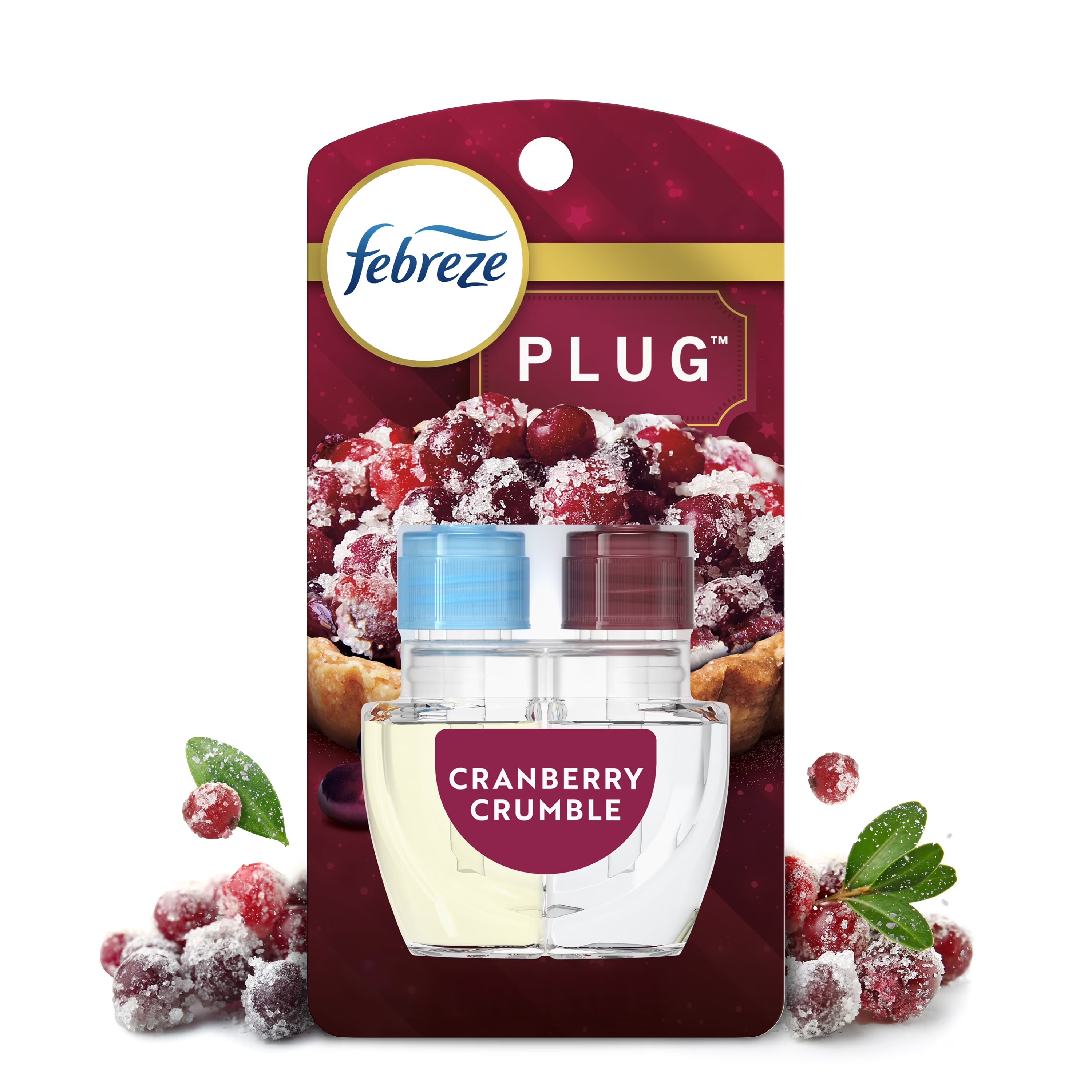 Febreze Plug Refill Odor-Fighting Air Freshener Cranberry Crumble Scent, 1