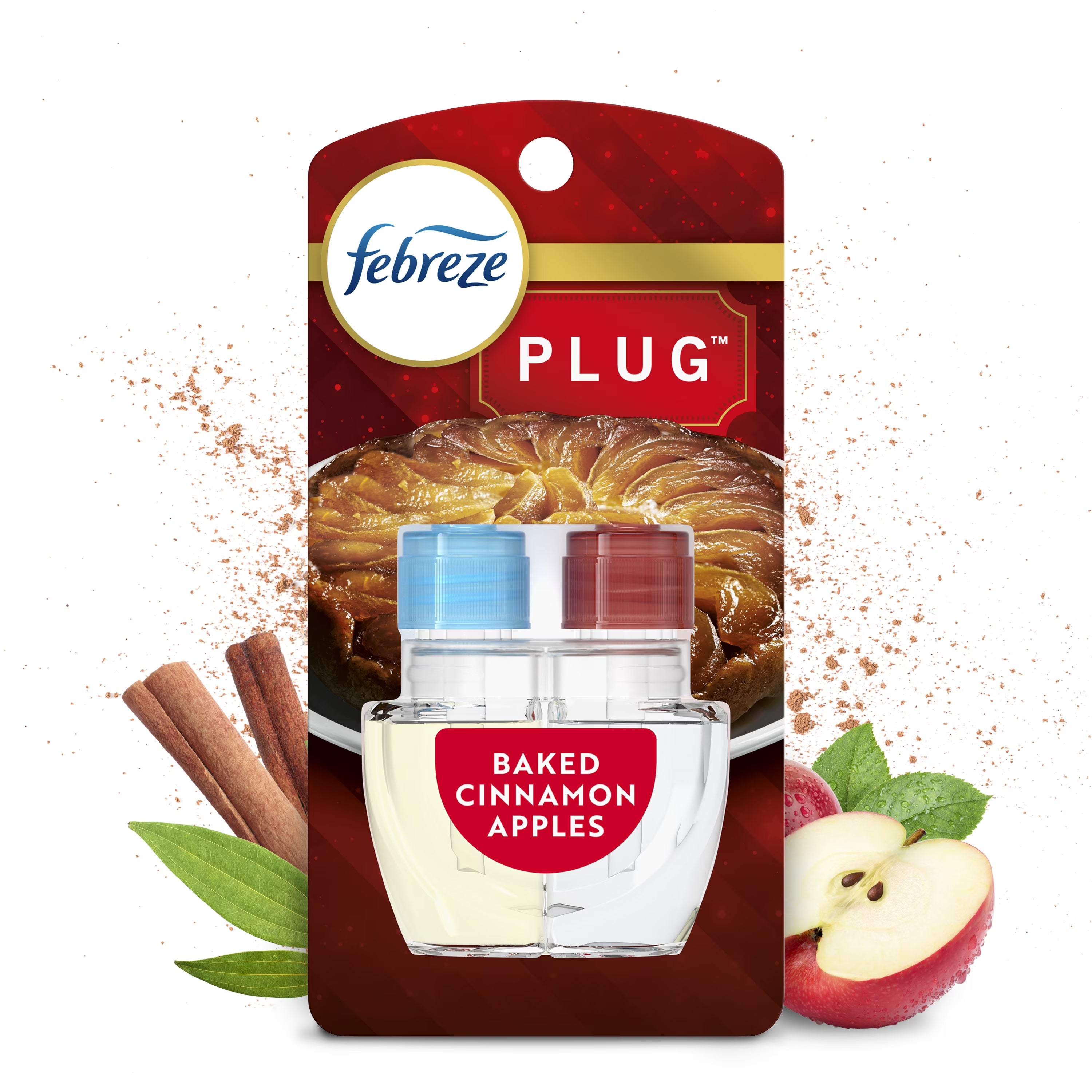Febreze Plug Refill Odor-Fighting Air Freshener Baked Cinnamon Apples Scent, 1