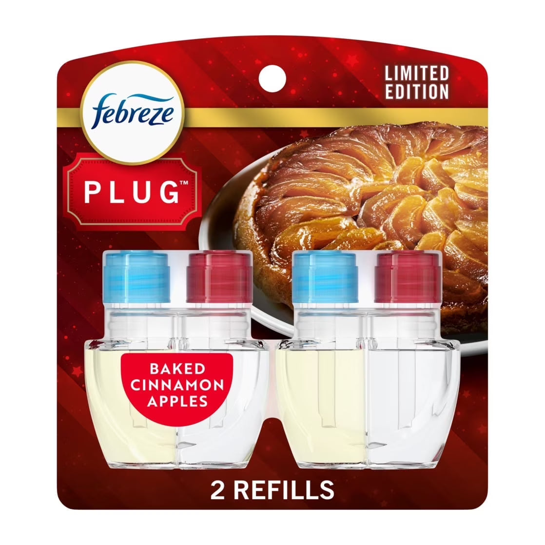 Febreze Plug In Air Freshener, Odor-Fighting Oil Refill, Baked Cinnamon Apples,