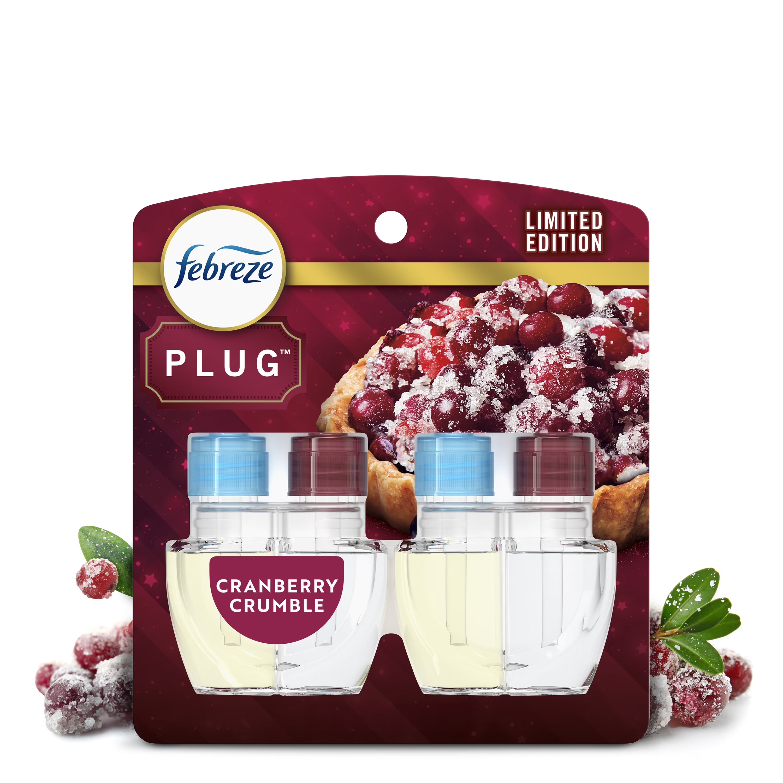 Febreze Plug In Air Freshener, Odor-Fighting Scented Oil Refill, Cranberry