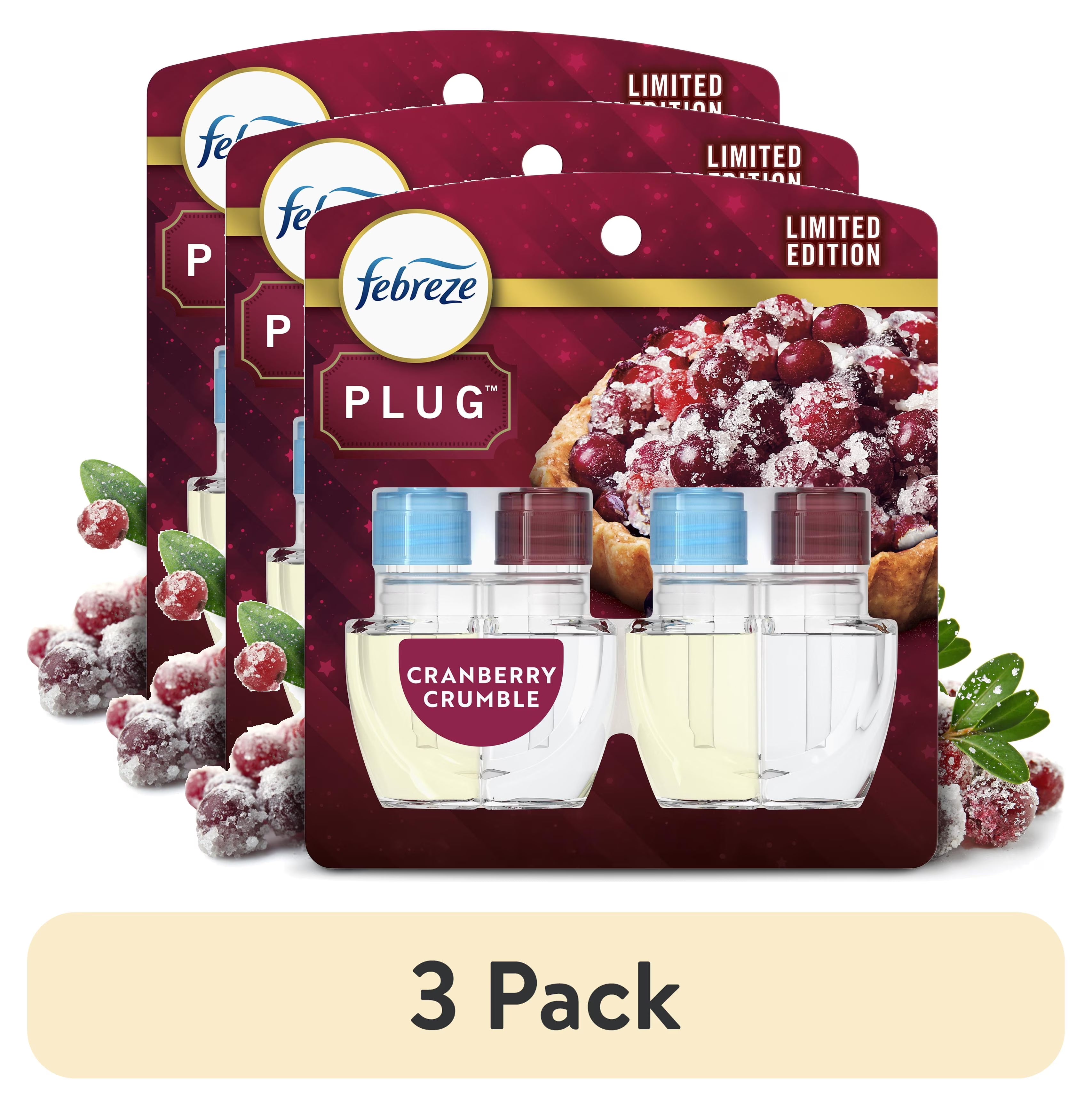 Febreze Plug In Air Freshener, Odor-Fighting Scented Oil Refill, Cranberry - View 2