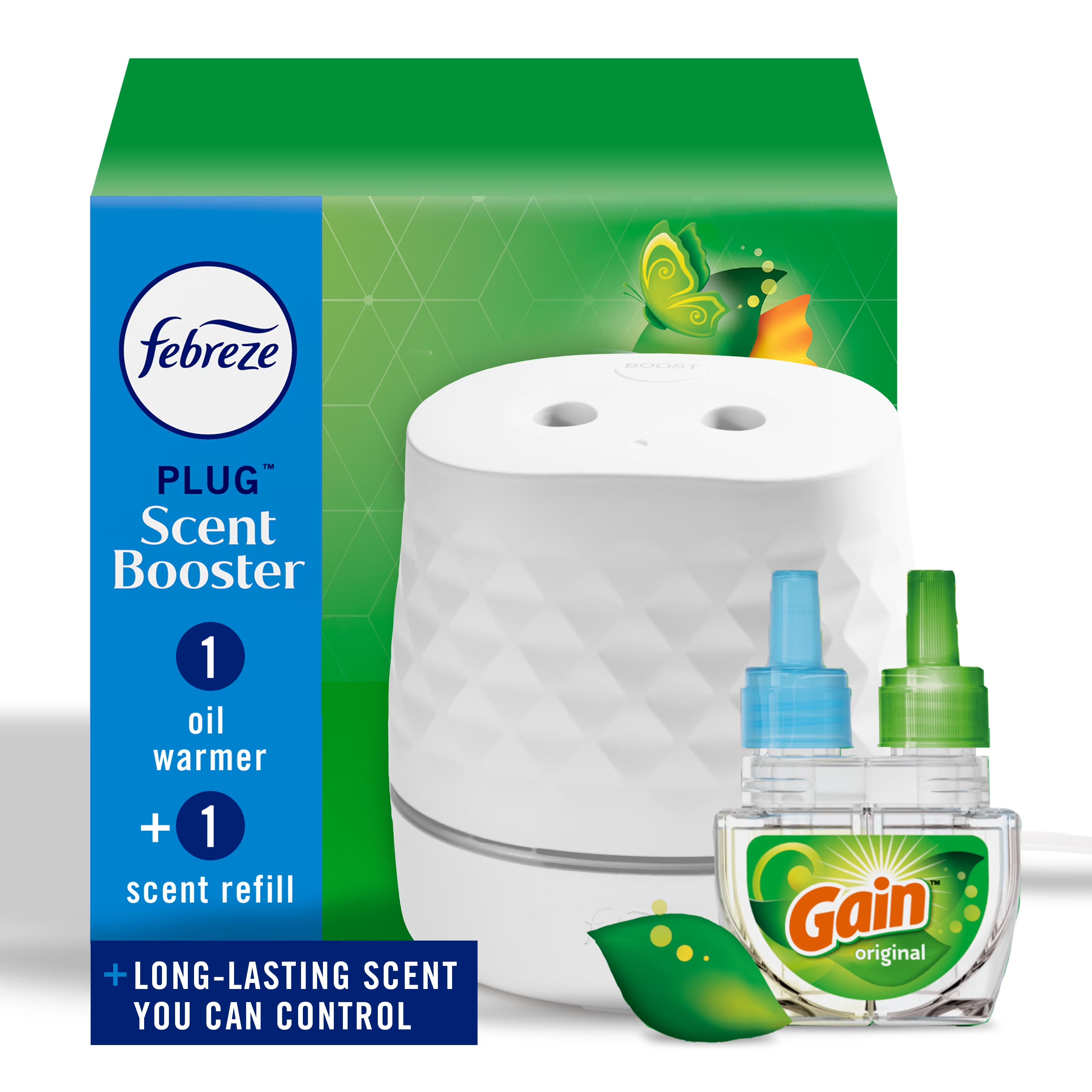 Febreze Plug Scent Booster, Air Freshener, Scented Oil Diffuser, Gain, Starter