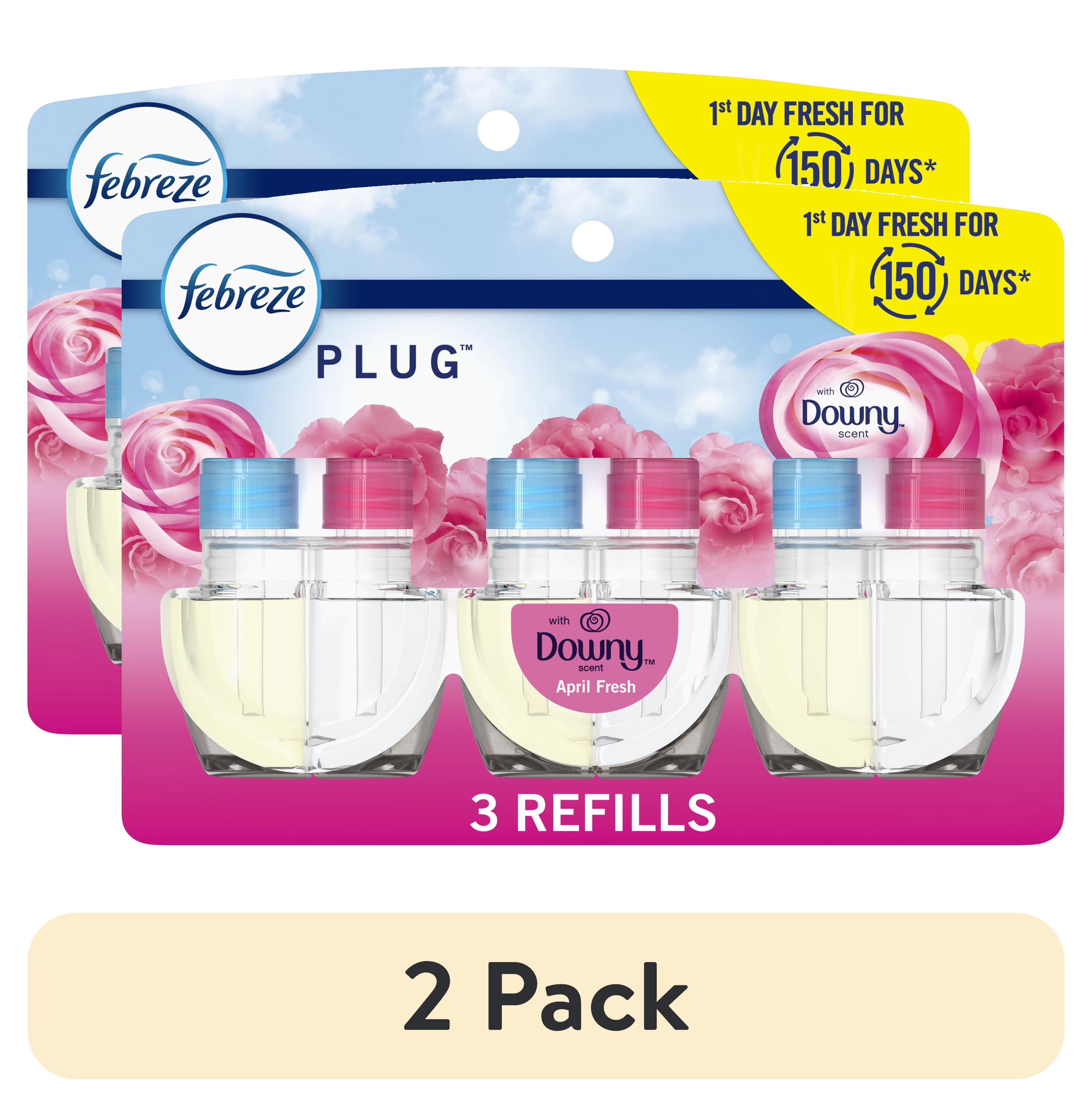 Febreze Plug In Air Freshener Scented Oil Refill Downy April Fresh, 3 Count - View 2