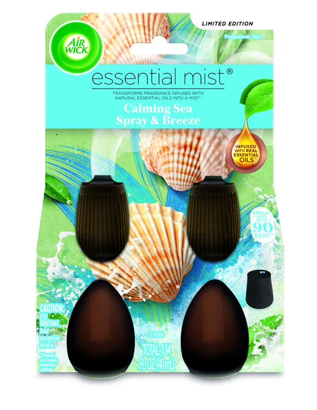 Air Wick Essential Mist Scented Oil Refill, Calming Sea Spray and Breeze, 2