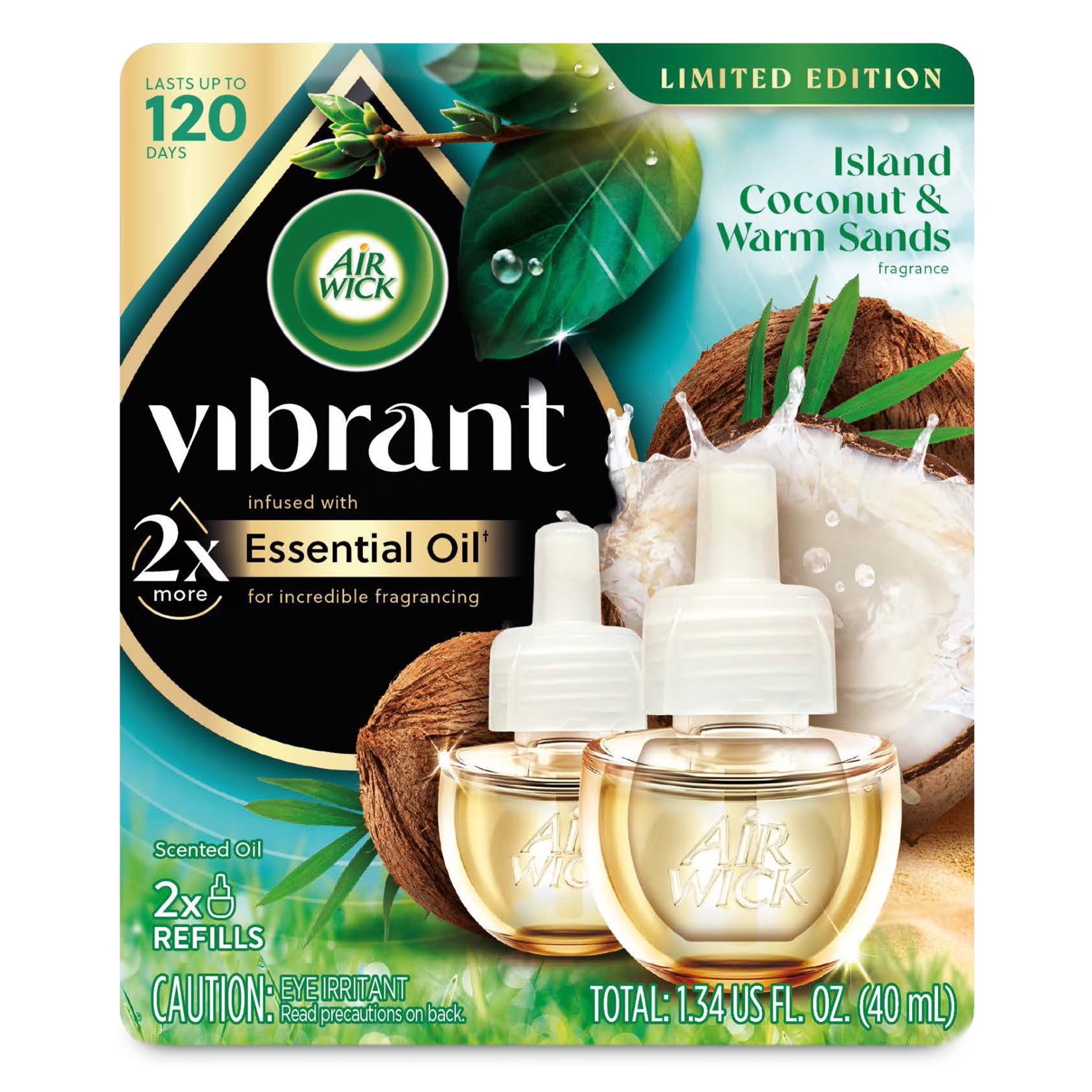 Air Wick Vibrant Plug-In Scented Oil Air Freshener Warmer Refills, Island