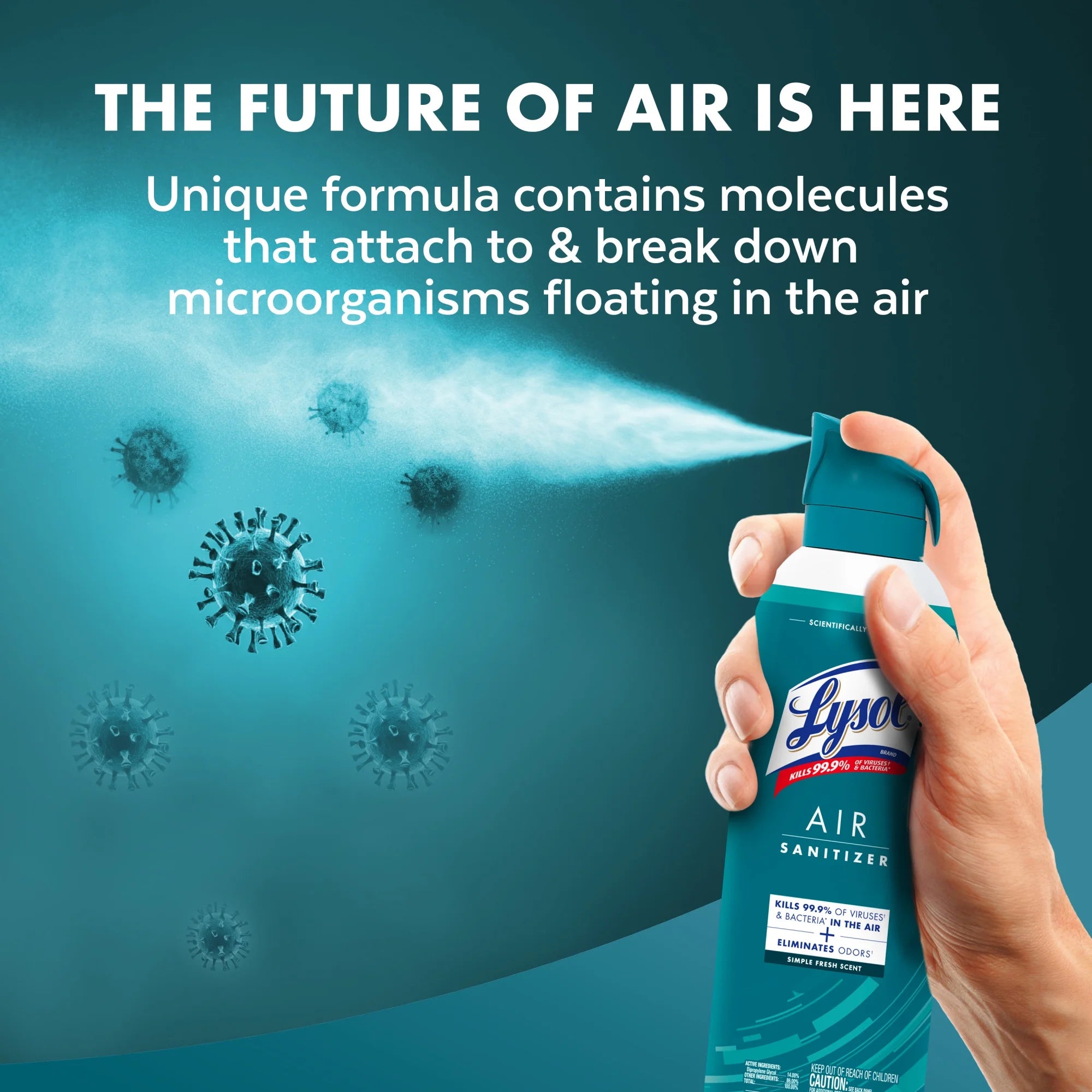 Lysol Air Sanitizer Spray, For Air Sanitization and Odor Elimination, Simple - View 4