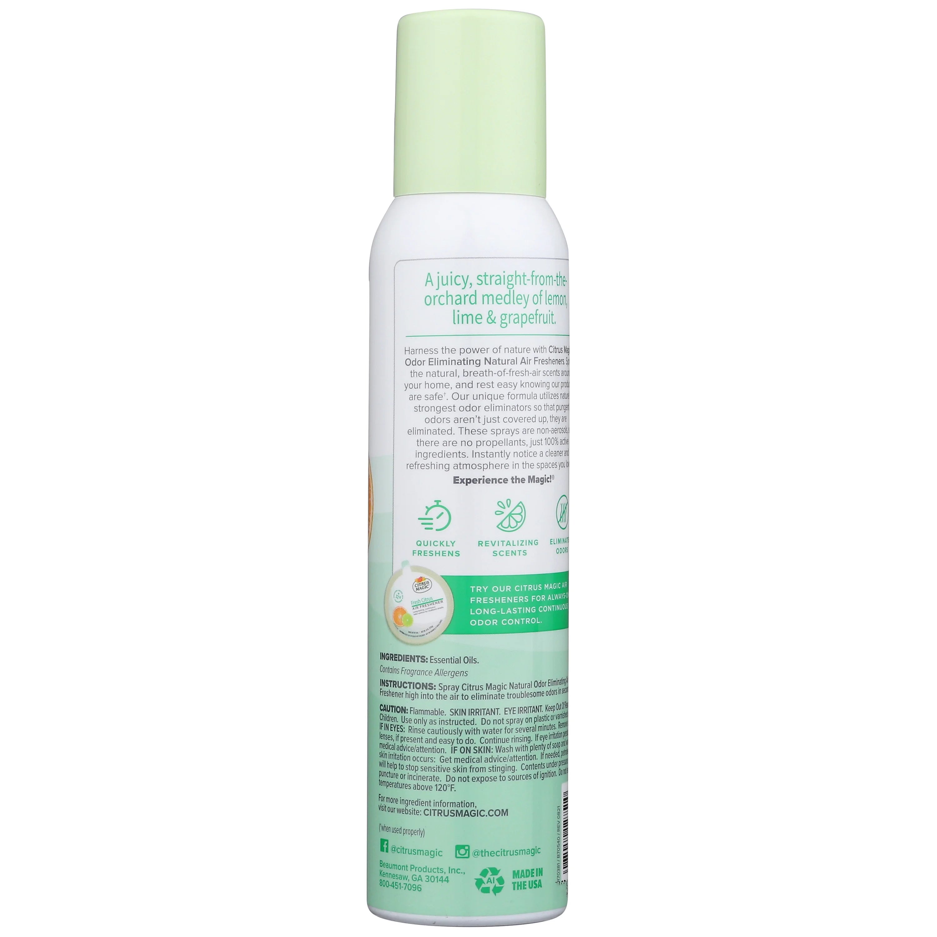 Citrus Magic Natural Odor Eliminating Air Freshener Spray, Fresh Citrus, 3-Ounce - View 3