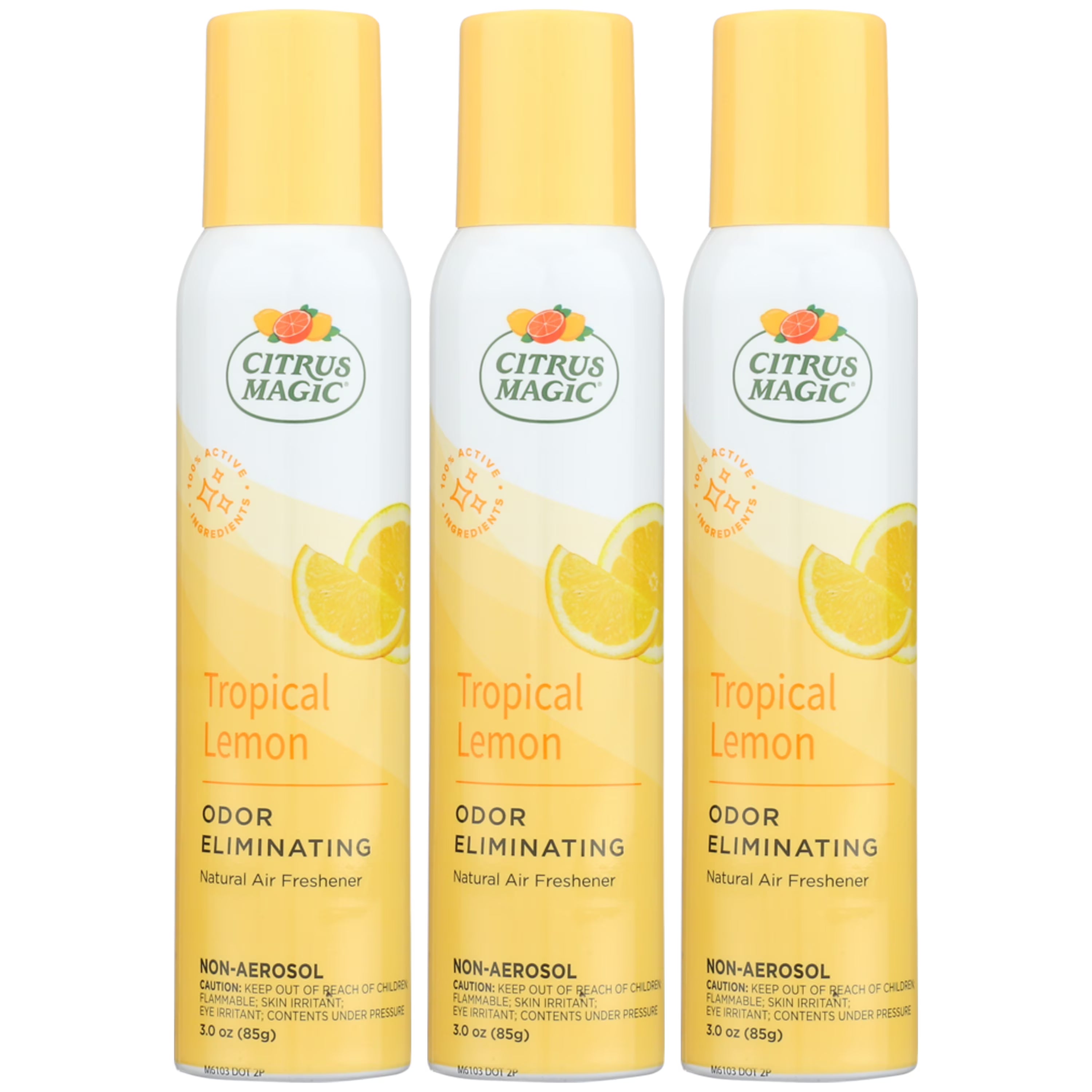 Citrus Magic Odor Eliminating Air Freshener Spray, Tropical Lemon, 3-Ounce,