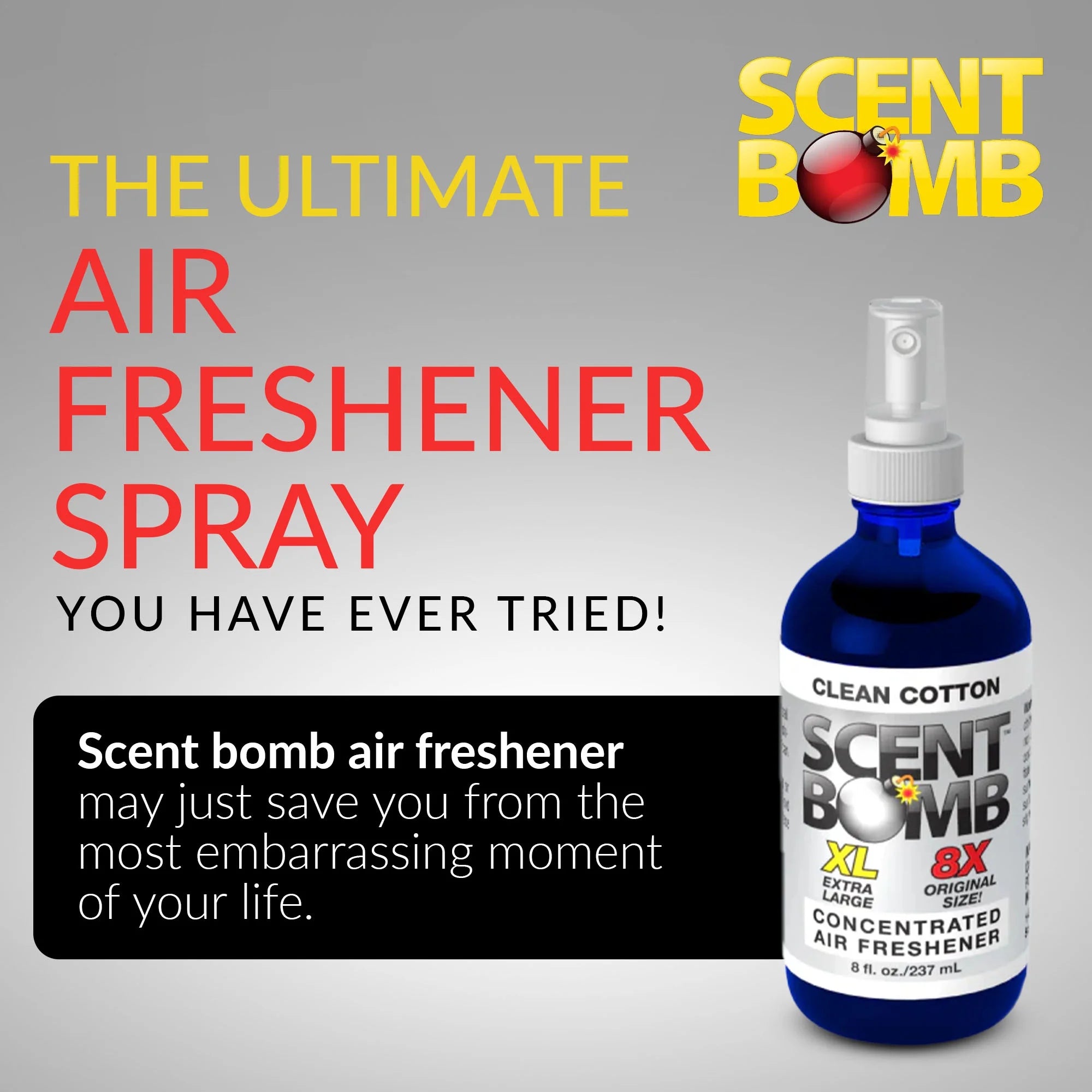 Scent Bomb Clean Cotton Air Freshener 8 oz Spray, Long-Lasting Odor Eliminator - View 3