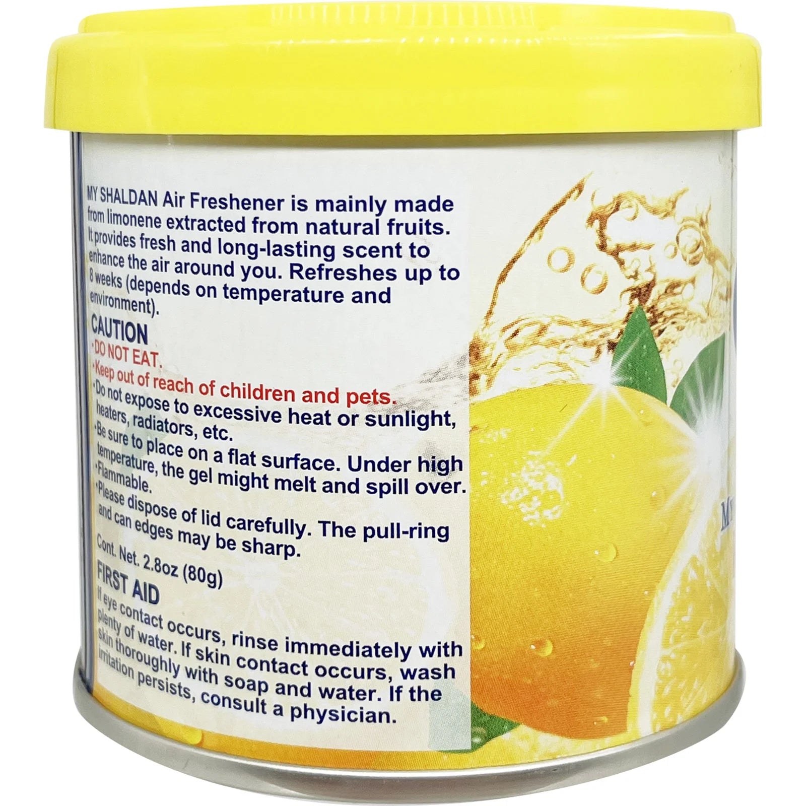 80g Yellow Limonene Gel Can Room / Car Air Freshener with Lemon Scent - View 2