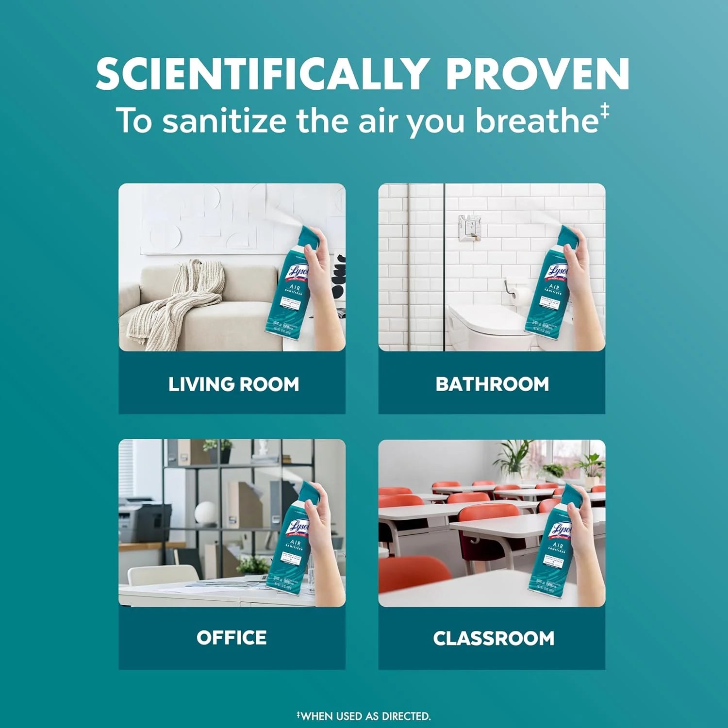 Lysol Air Sanitizer Spray + Odor Eliminator for Home & Office, Sanitizing Air - View 4