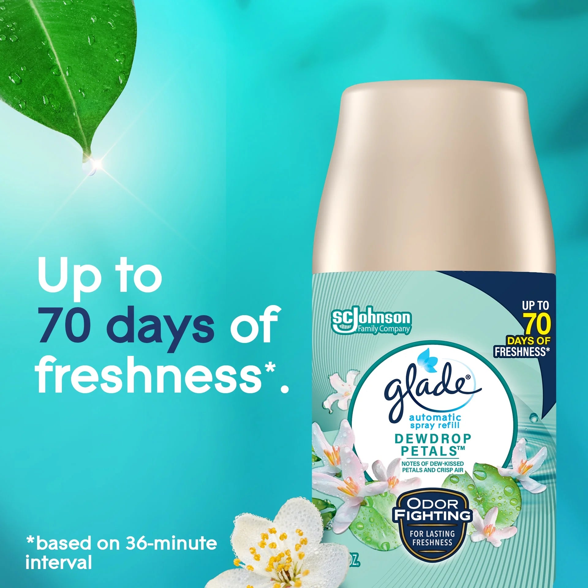 Glade Automatic Spray Air Freshener Refill, Dewdrop Petals, 6.2oz 1pk - View 2