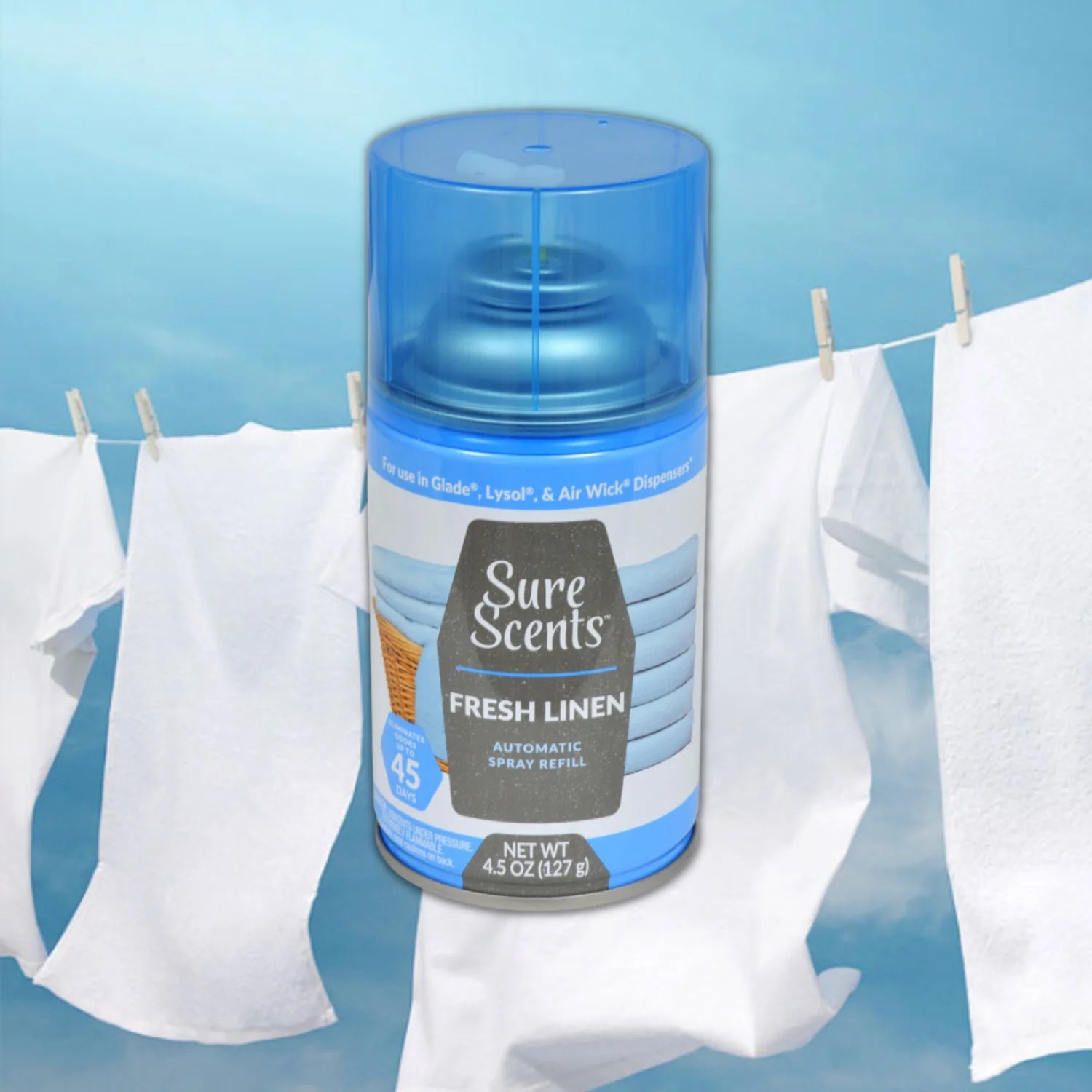Sure Scents Fresh Linen Automatic Spray Refills, 4.5 oz. Air Freshener, Odor - View 2