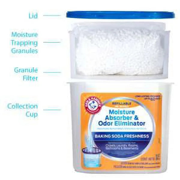 Arm & Hammer Fragrance Free Refillable Moisture Absorber, 14 oz. Tub - View 5