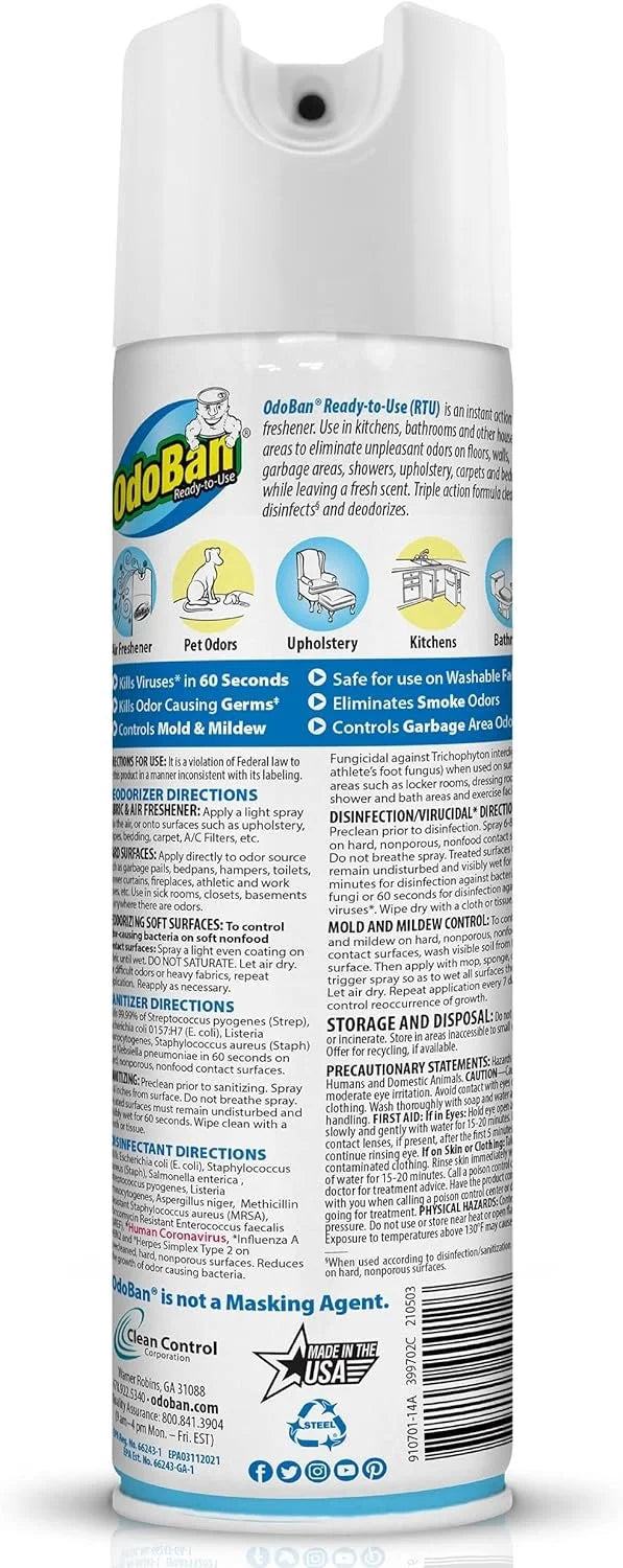 OdoBan Ready-to-Use 360-Degree Continuous Spray Disinfectant and Harsh Aroma - View 2