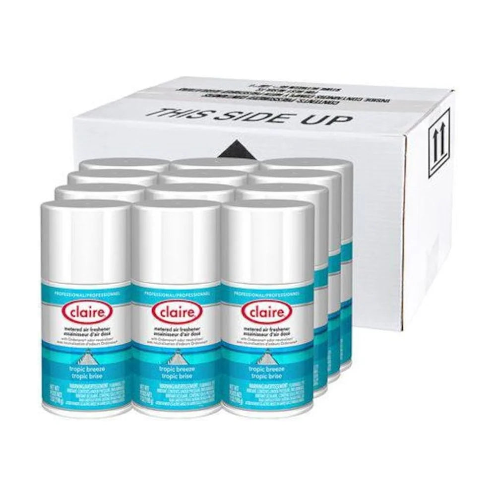 Claire Metered Air Freshener, 7 oz Aerosol Spray, Tropic Breeze, 12/Carton - View 3