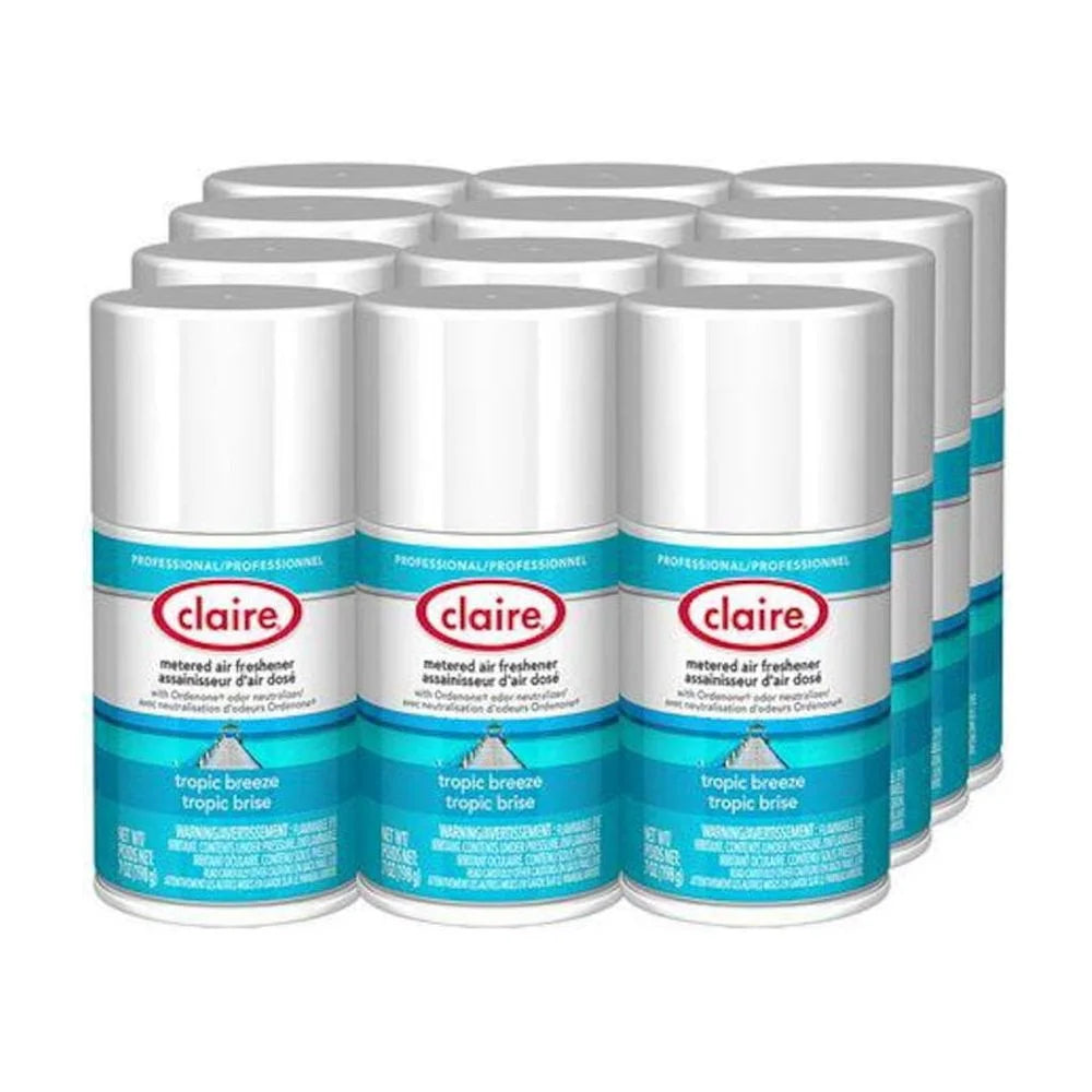 Claire Metered Air Freshener, 7 oz Aerosol Spray, Tropic Breeze, 12/Carton - View 4